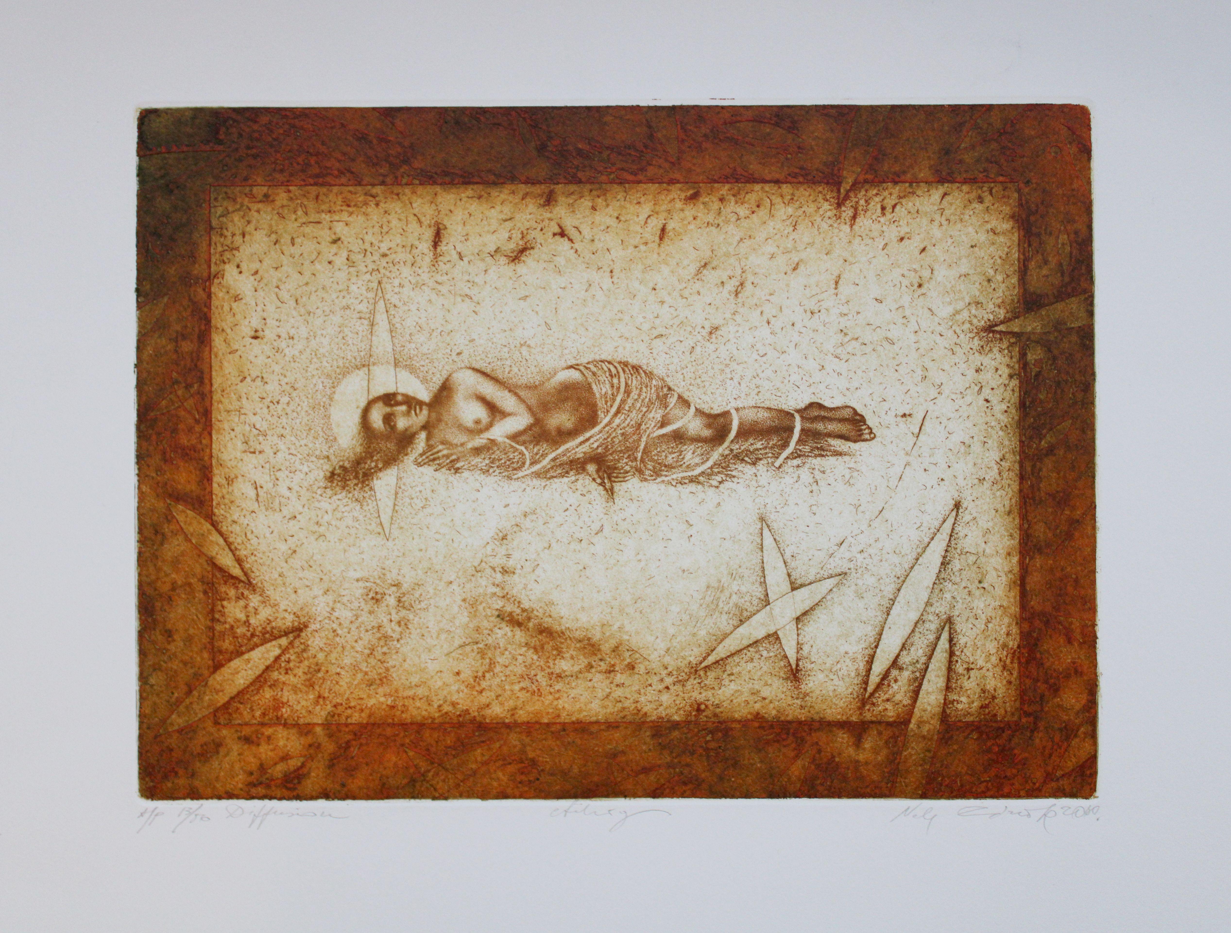 Diffusion  2010, 13/50,  A/P - Symbolisme Mixed Media Art par Nele Zirnite