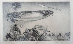 Dîner  1988, papier, gravure, 9x14 cm