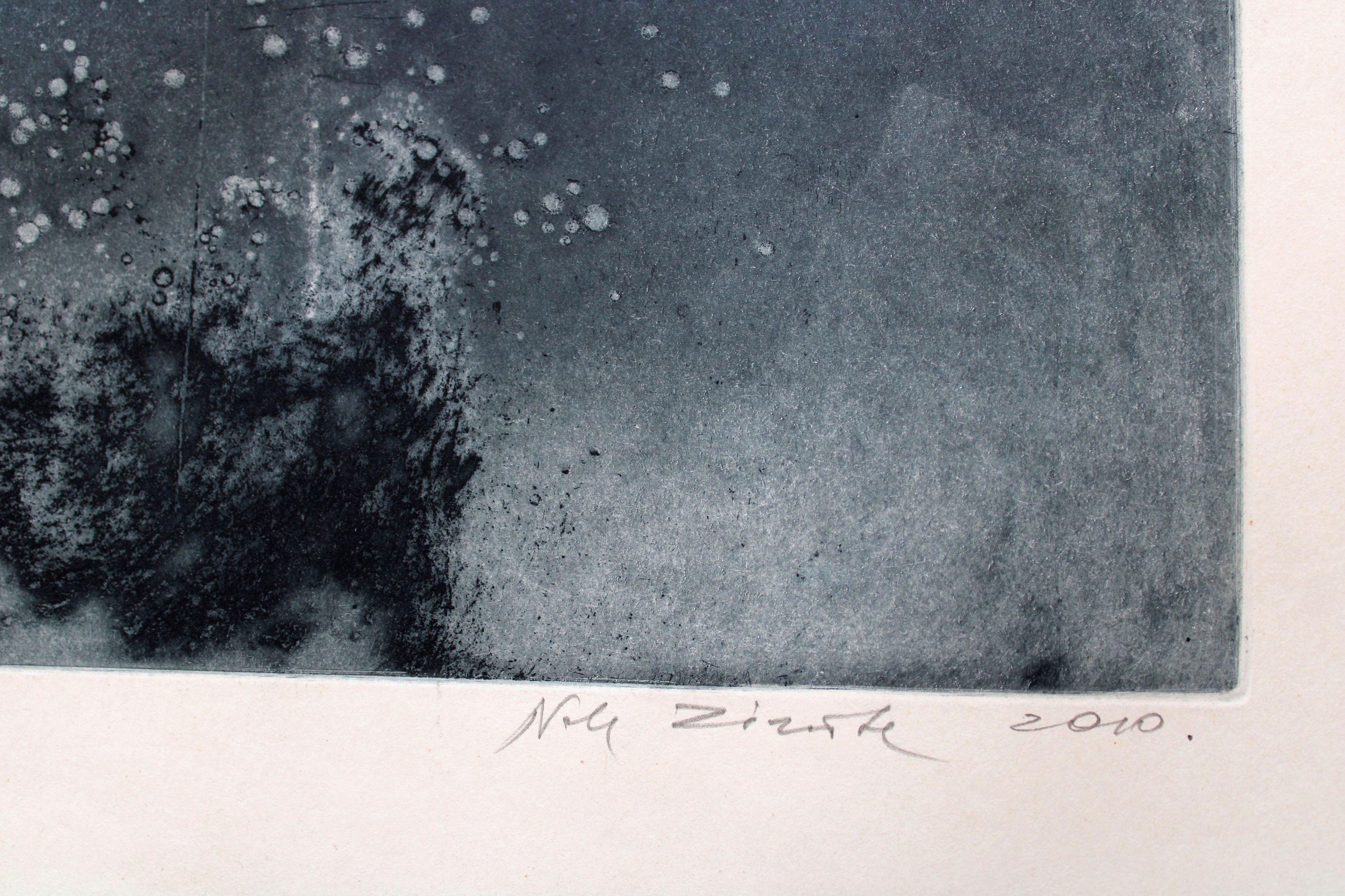 Sur le bord  2010. 1/50. A/P. Papier, eau-forte, aquatinte - Symbolisme Mixed Media Art par Nele Zirnite