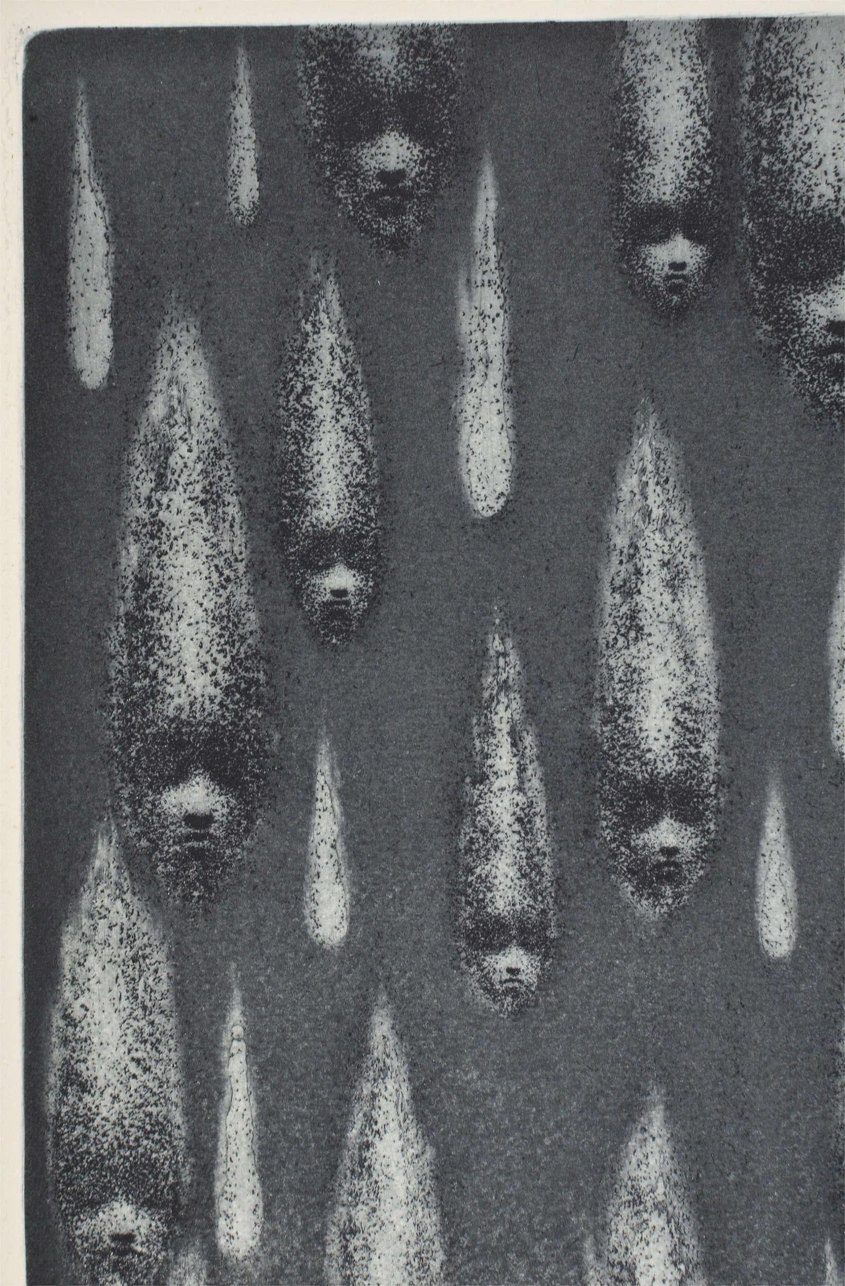 Nostalgia. 1995. Paper, etching, 41x36 cm - Symbolist Mixed Media Art by Nele Zirnite