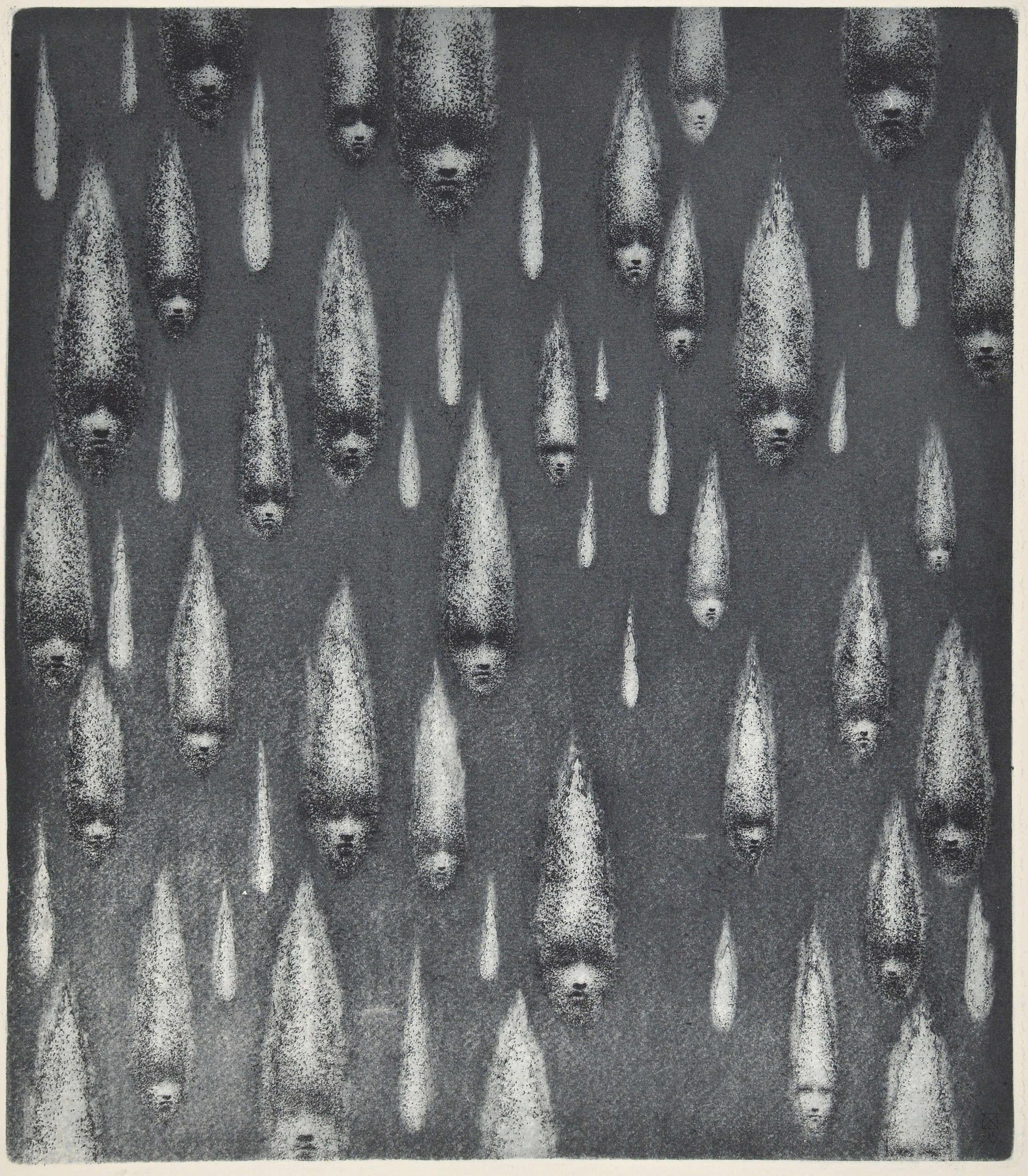 Nostalgia. 1995. Paper, etching, 41x36 cm - Mixed Media Art by Nele Zirnite