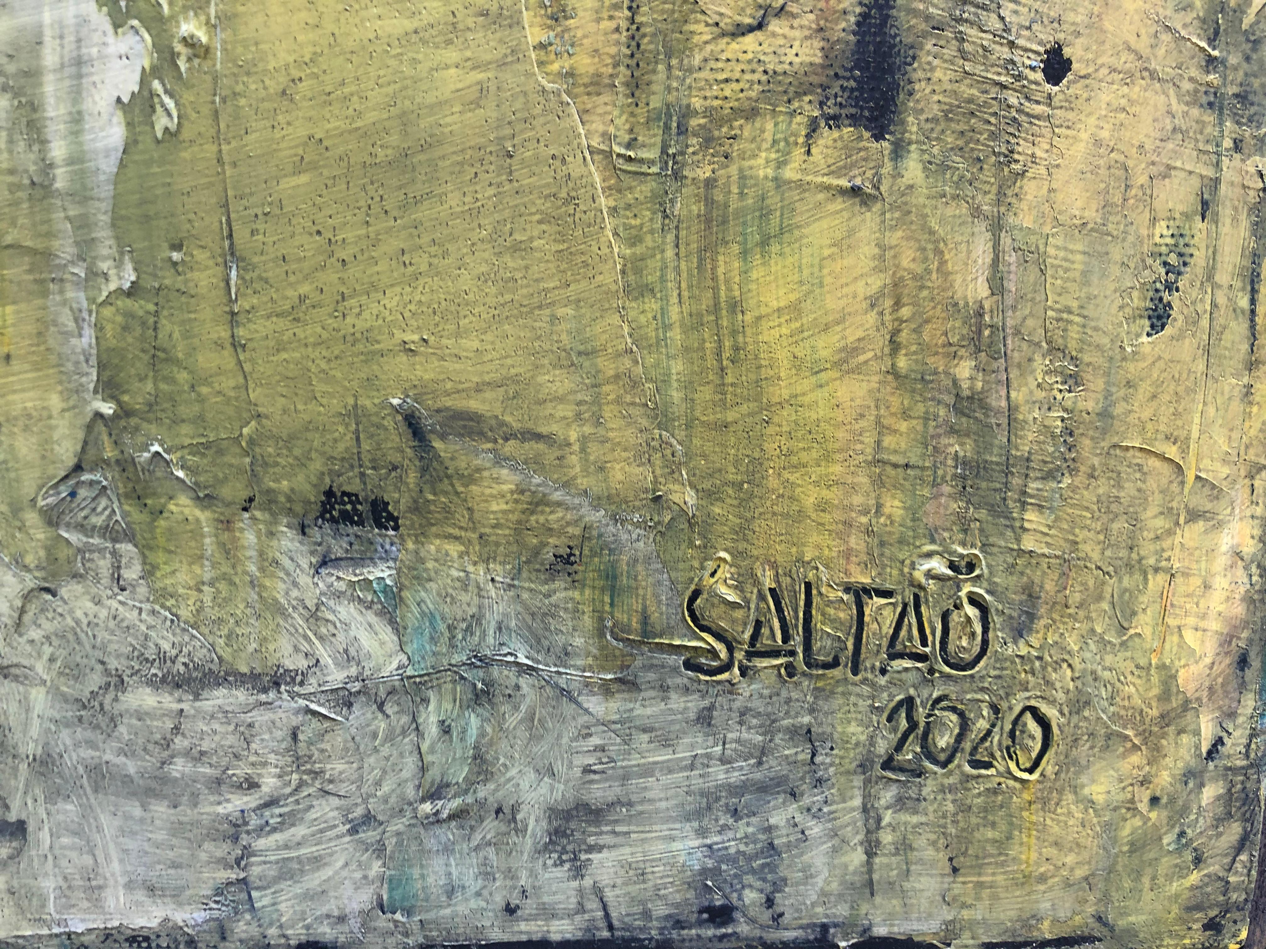 Valsa, Nélio Saltão, 2020, Contemporary Art, Oil on canvas, Blue and orange For Sale 1