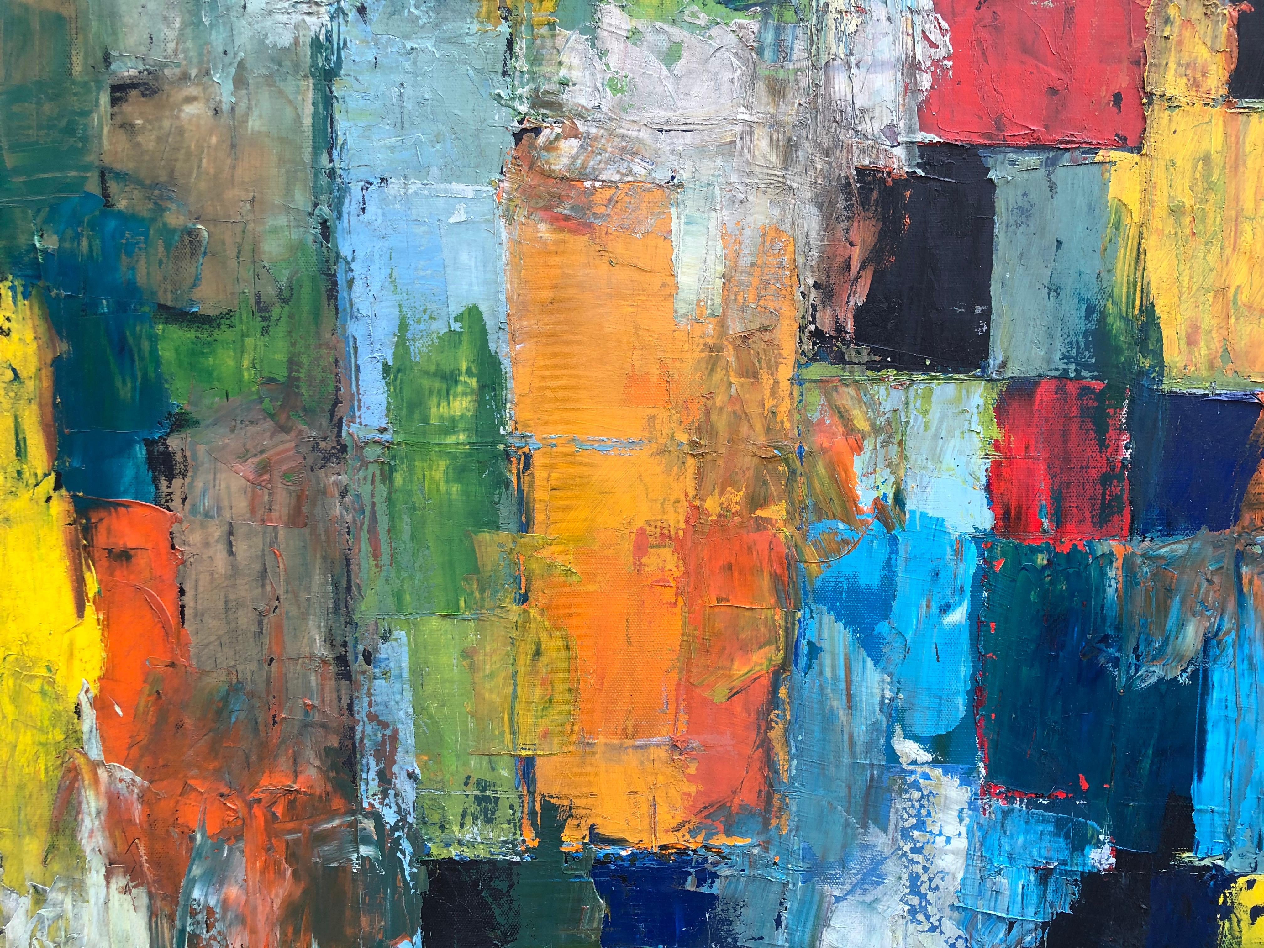 Valsa, Nélio Saltão, 2020, Contemporary Art, Oil on canvas, Blue and orange For Sale 2