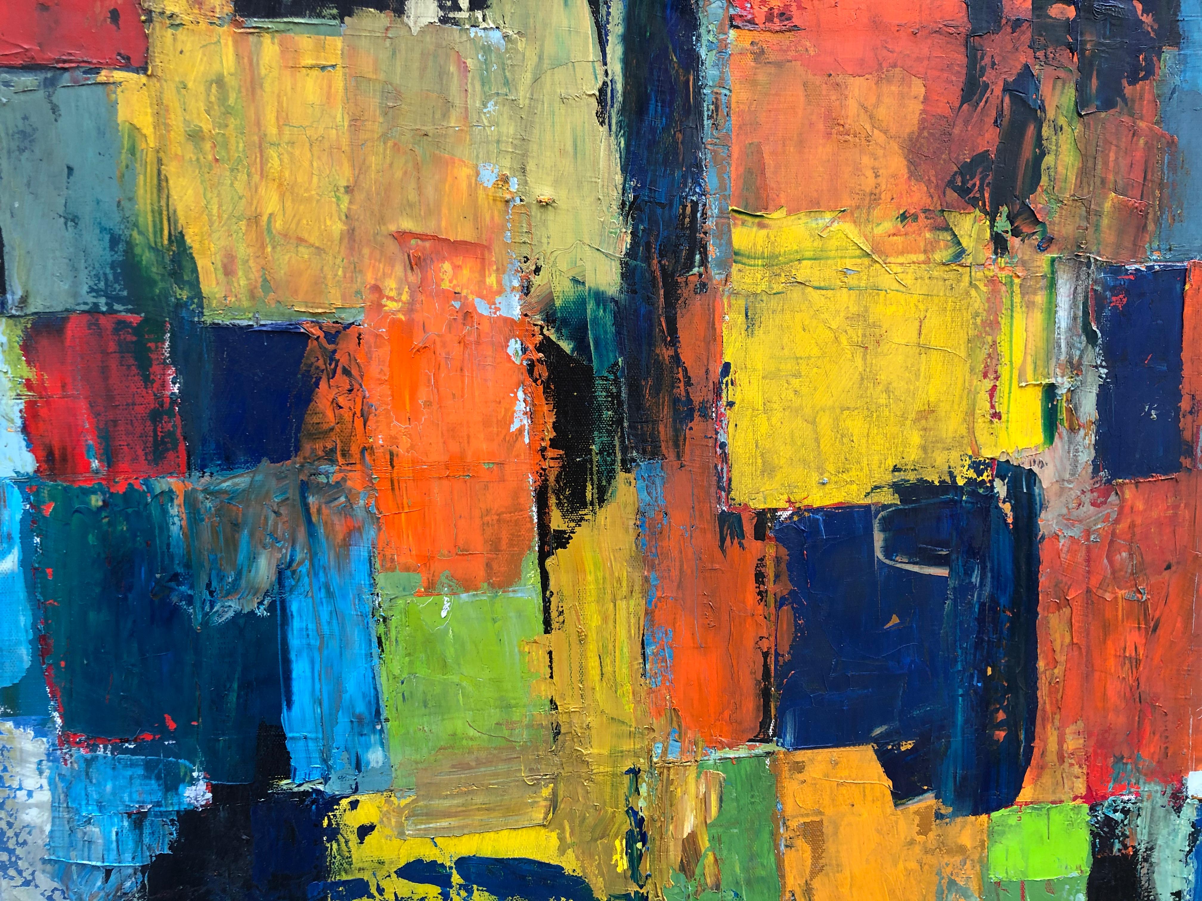 Valsa, Nélio Saltão, 2020, Contemporary Art, Oil on canvas, Blue and orange For Sale 3