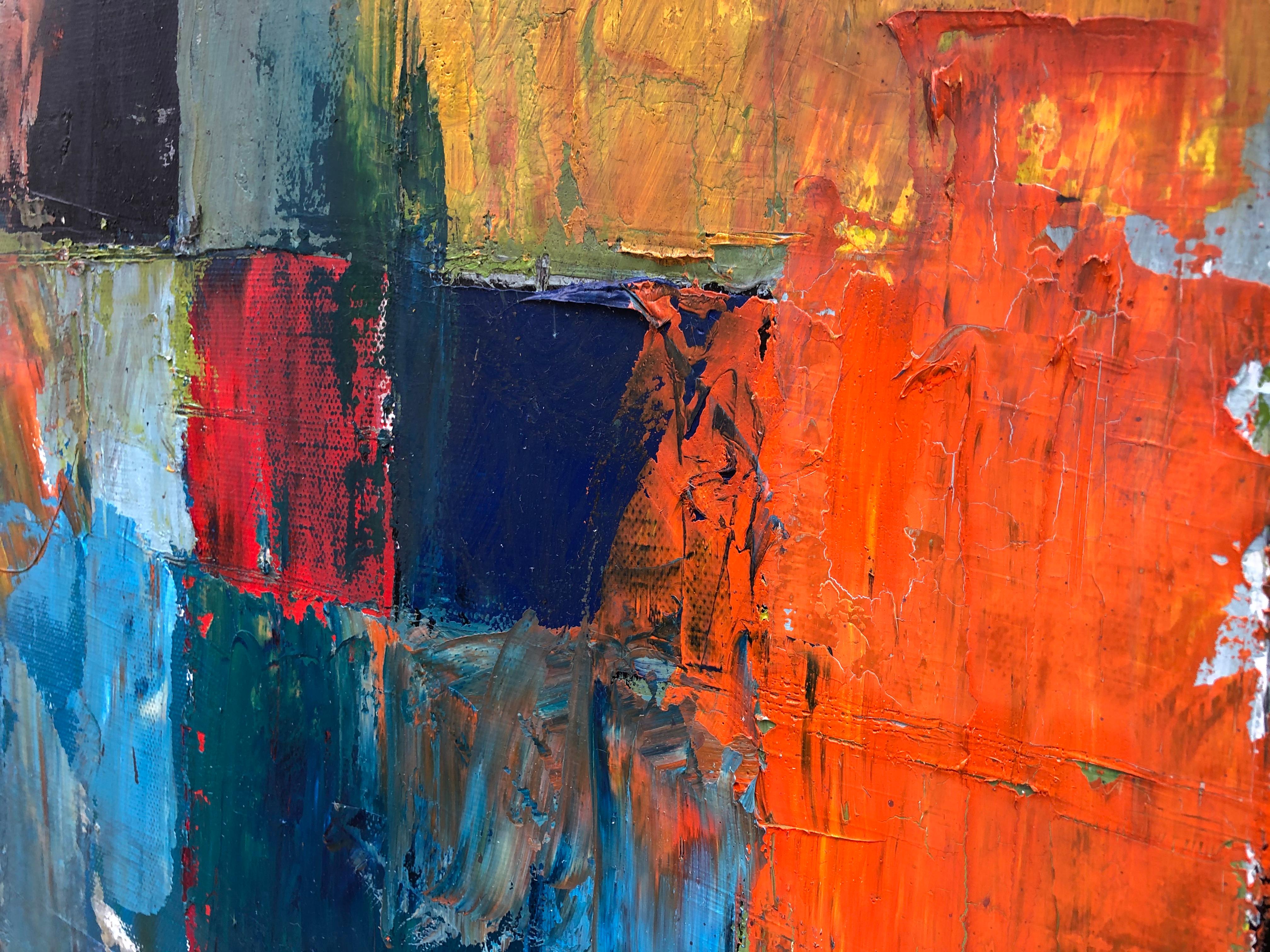 Valsa, Nélio Saltão, 2020, Contemporary Art, Oil on canvas, Blue and orange For Sale 4