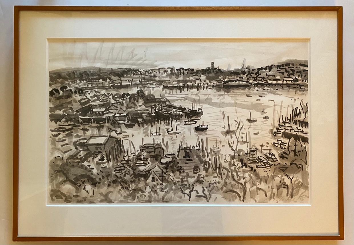 Der Hafen von Banner Hill (Abstrakter Impressionismus), Mixed Media Art, von Nell Blaine