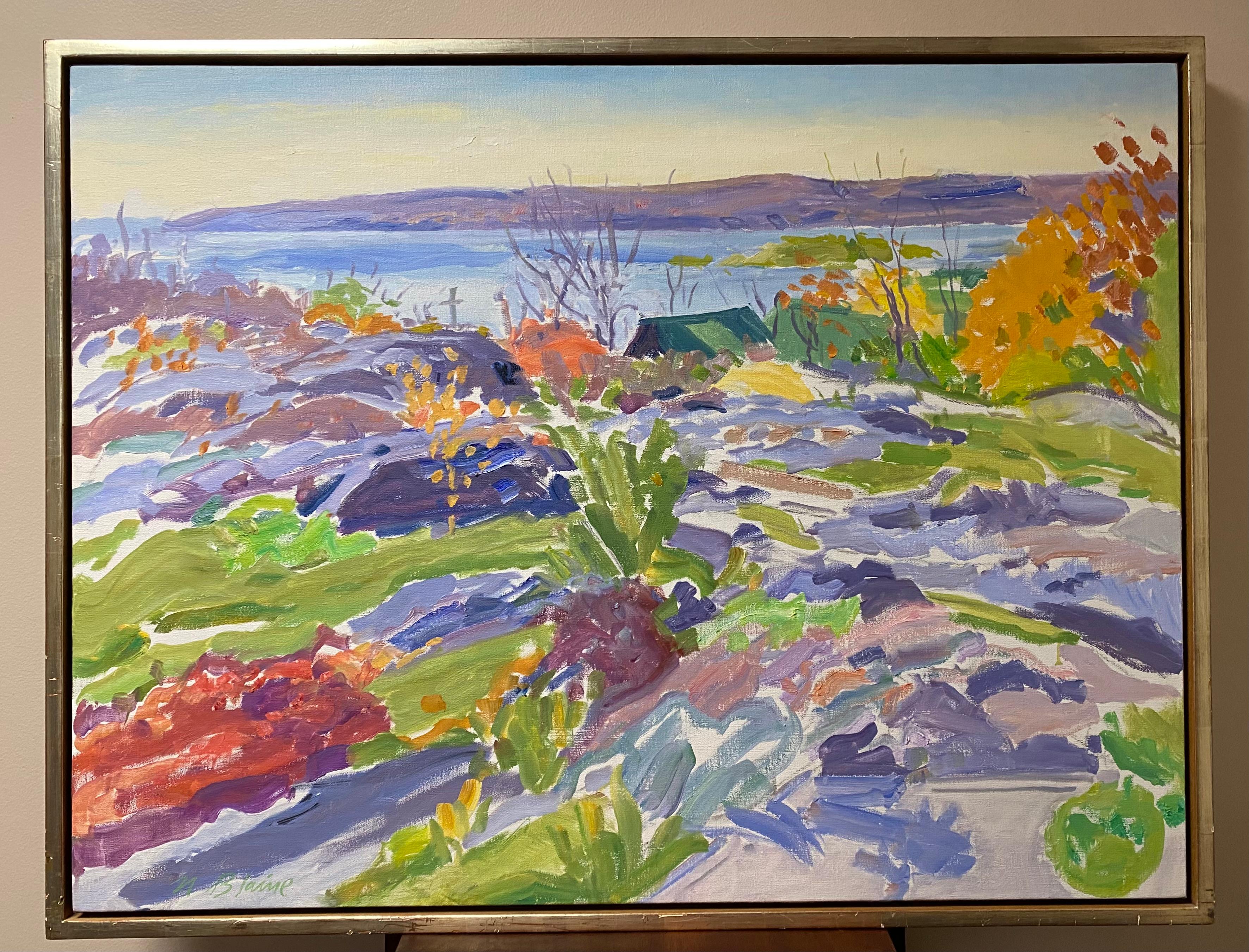 Cantil y mar, por la mañana temprano - Painting de Nell Blaine