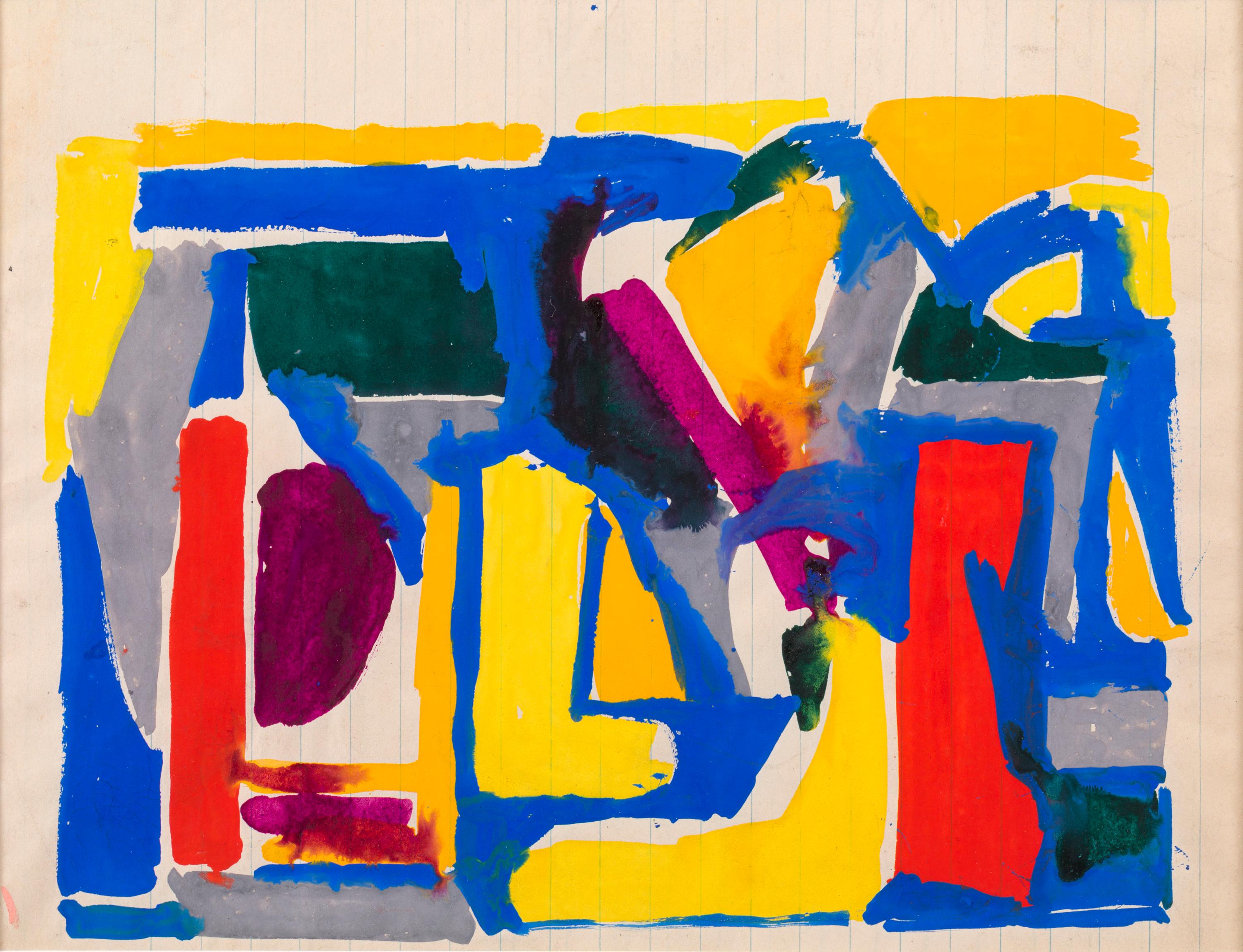 During her first years in New York Blaine's work, which had previously been tightly realist, turned abstract, inspired by Mondrian, Leger and Jean Helion. At one time she was the youngest member of the American abstract artists. She was also a
