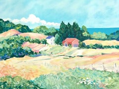 Pastel Landscape: Impressionist Farmhouse, Signed Lithograph Modern Monet Style 