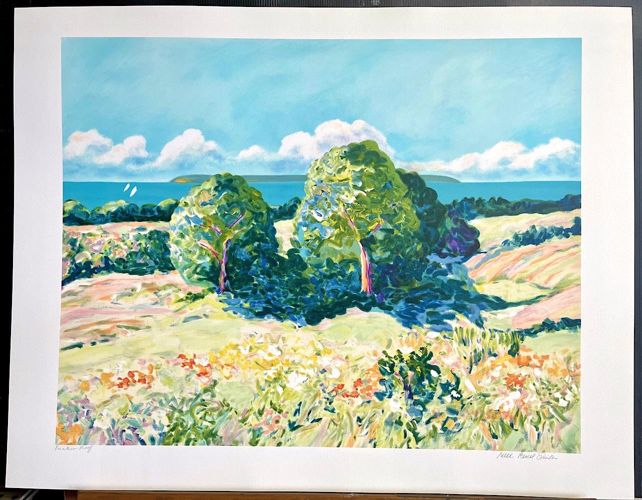 Pastel Landscape: Impressionist Trees è una litografia originale disegnata a mano (non riprodotta digitalmente o con foto) in edizione limitata dell'artista americana Nell Revel-Smith di Leland, Michigan. Stampato con tecniche tradizionali di