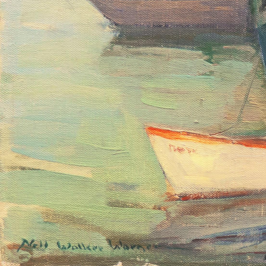 « Cape Ann Harbor », artiste féminine, Massachusetts, Rockport, Gloucester, LACMA - Painting de Nell Walker Warner