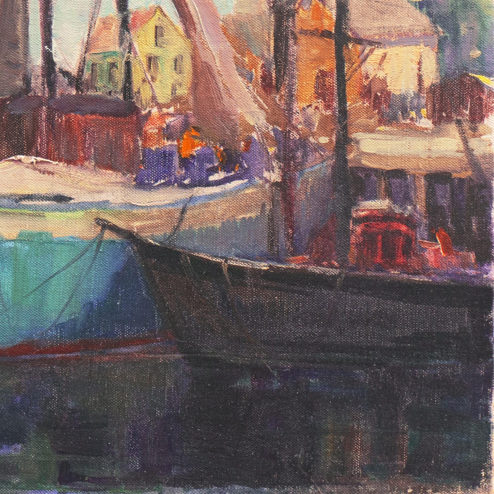 « Cape Ann Harbor », artiste féminine, Massachusetts, Rockport, Gloucester, LACMA en vente 2