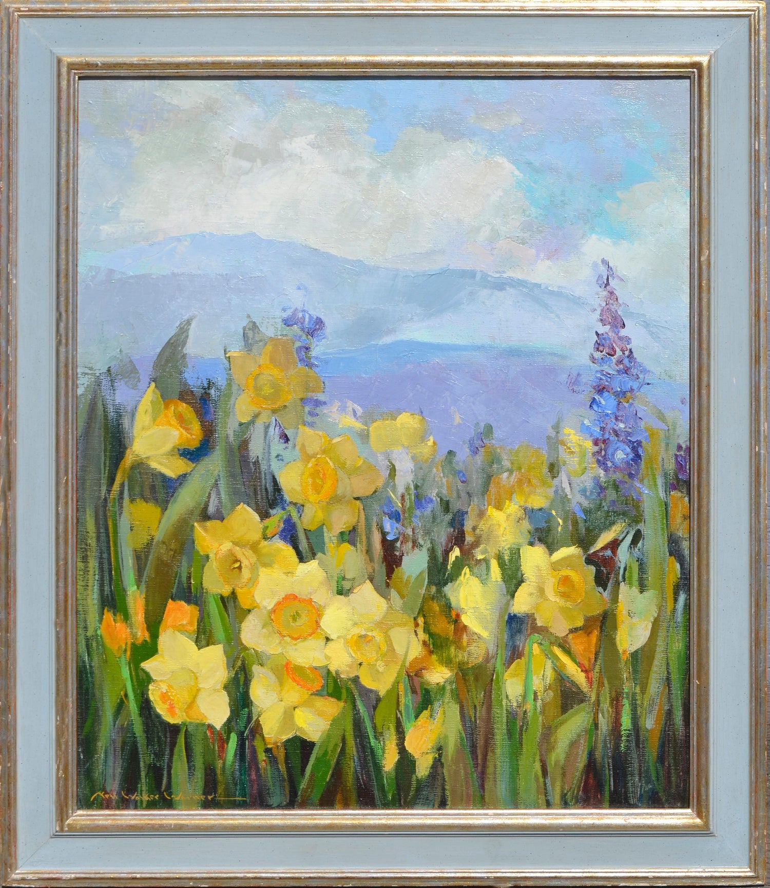 Nell Walker Warner - Daffodils in the Carmel Valley by Nell Walker Warner  at 1stDibs