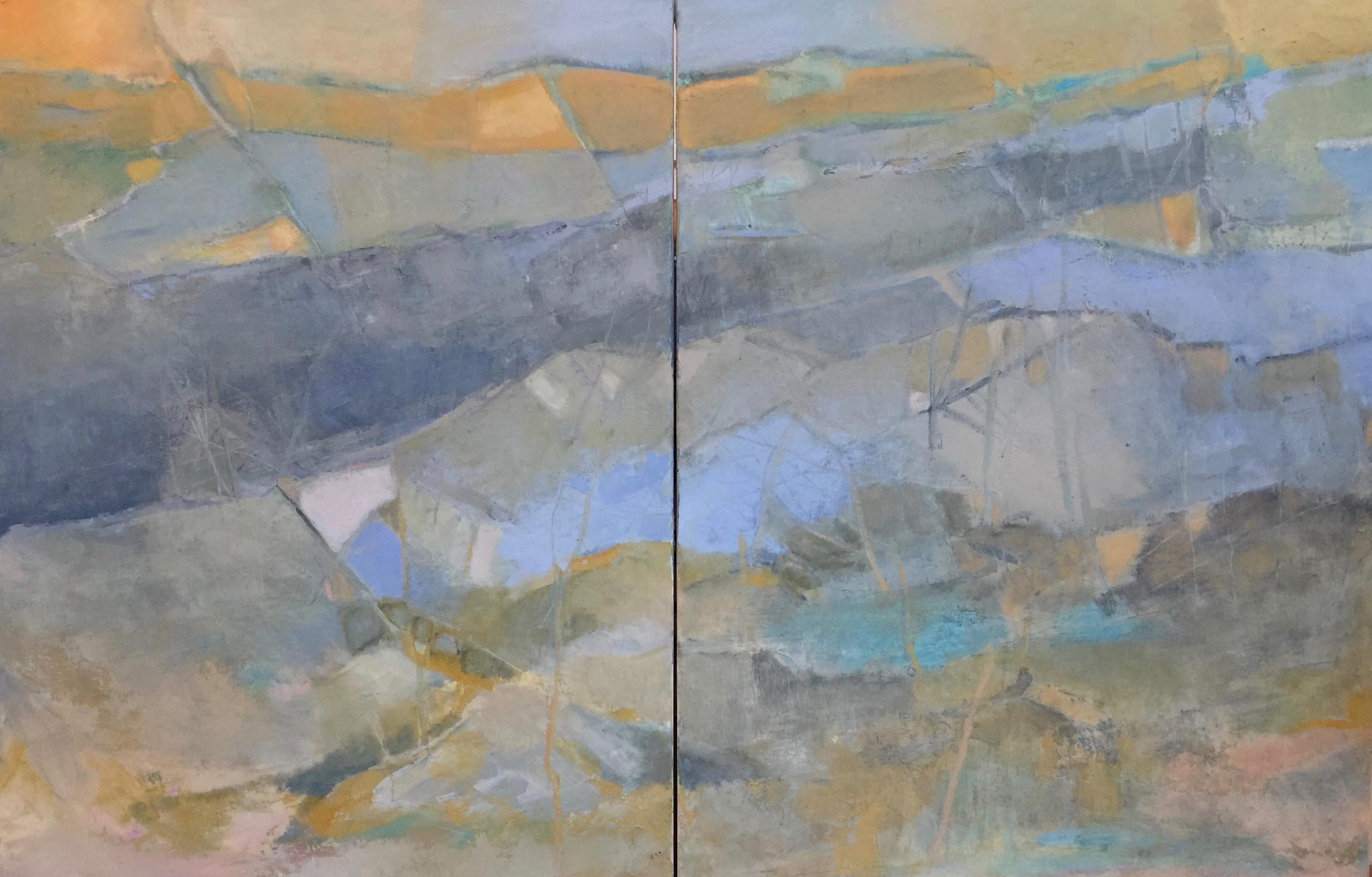 Nella Lush Abstract Painting - My Journey-Diptych