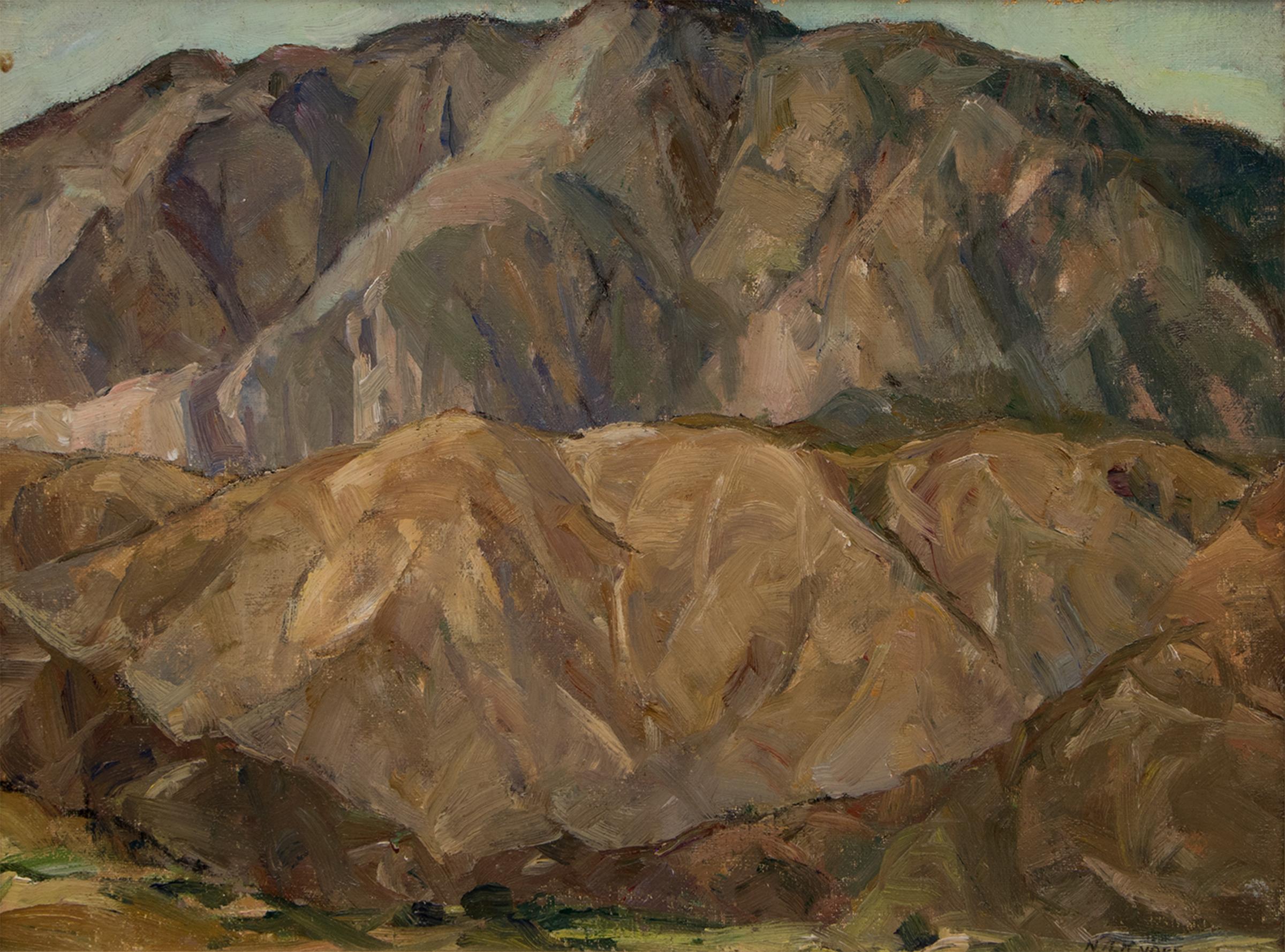 Mountain Study (Landscape) - Painting by Nellie Augusta Knopf