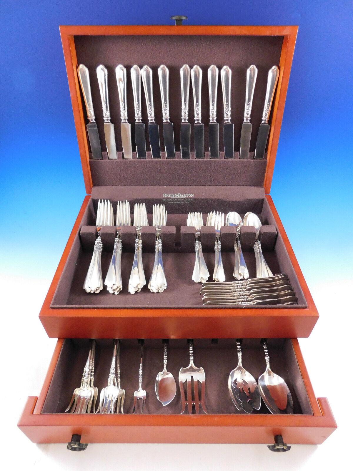 Nellie Custis by Lunt Sterling Silver Flatware Set for 12 Service 89 Pieces For Sale 5