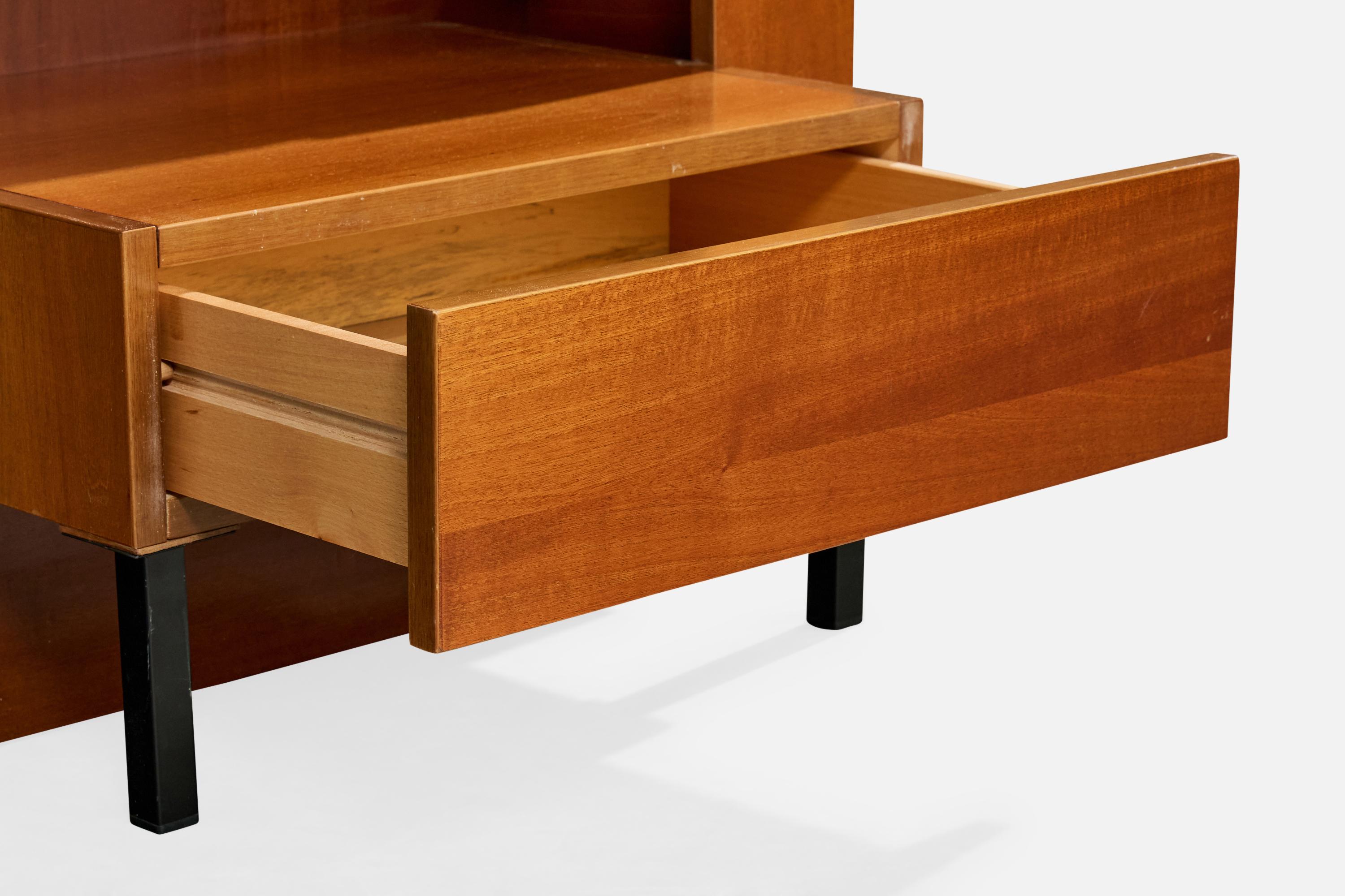 Nello Baroni Attribution, Nightstands, Wood, Metal, Italy, 1960s For Sale 4