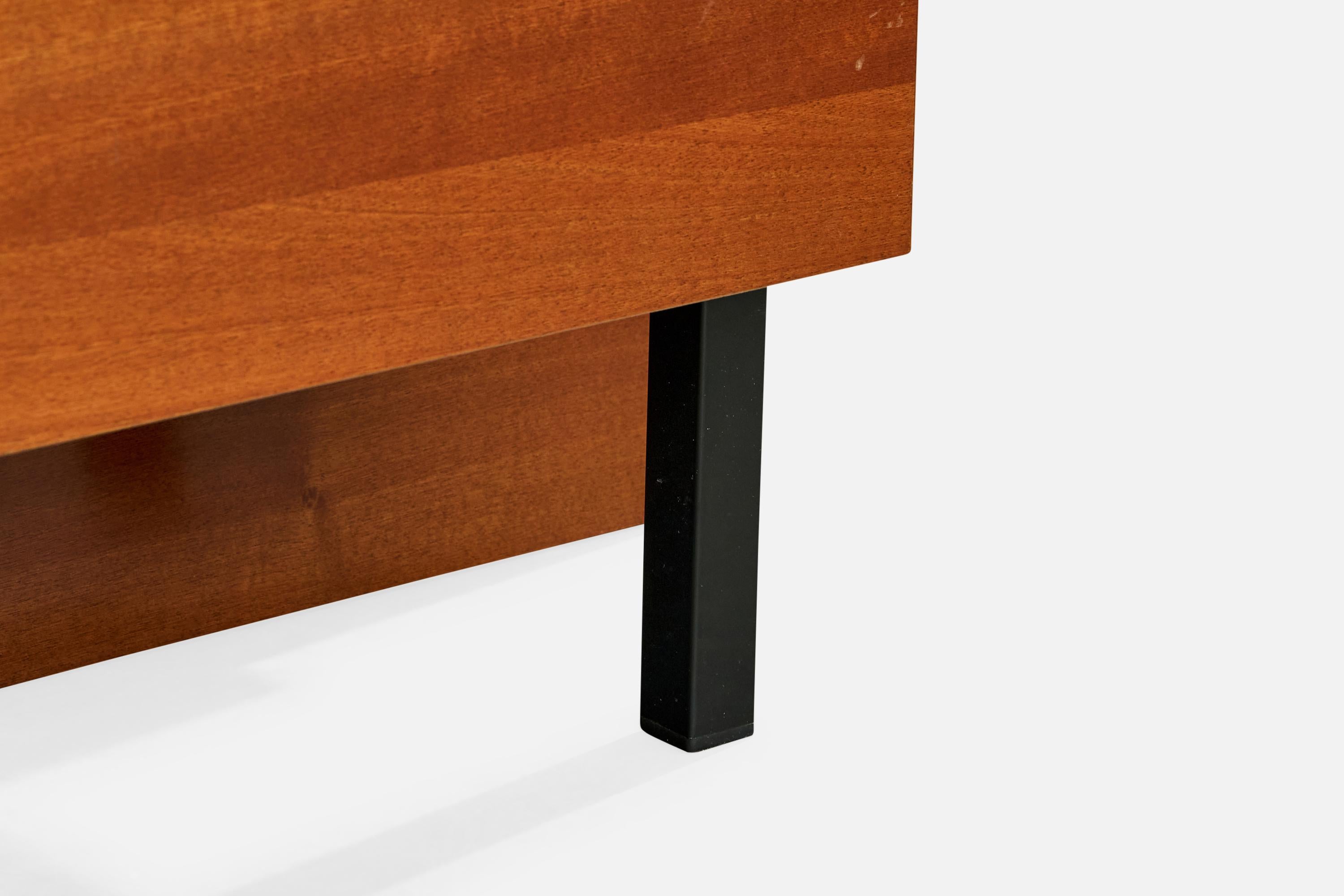 Nello Baroni Attribution, Nightstands, Wood, Metal, Italy, 1960s For Sale 6