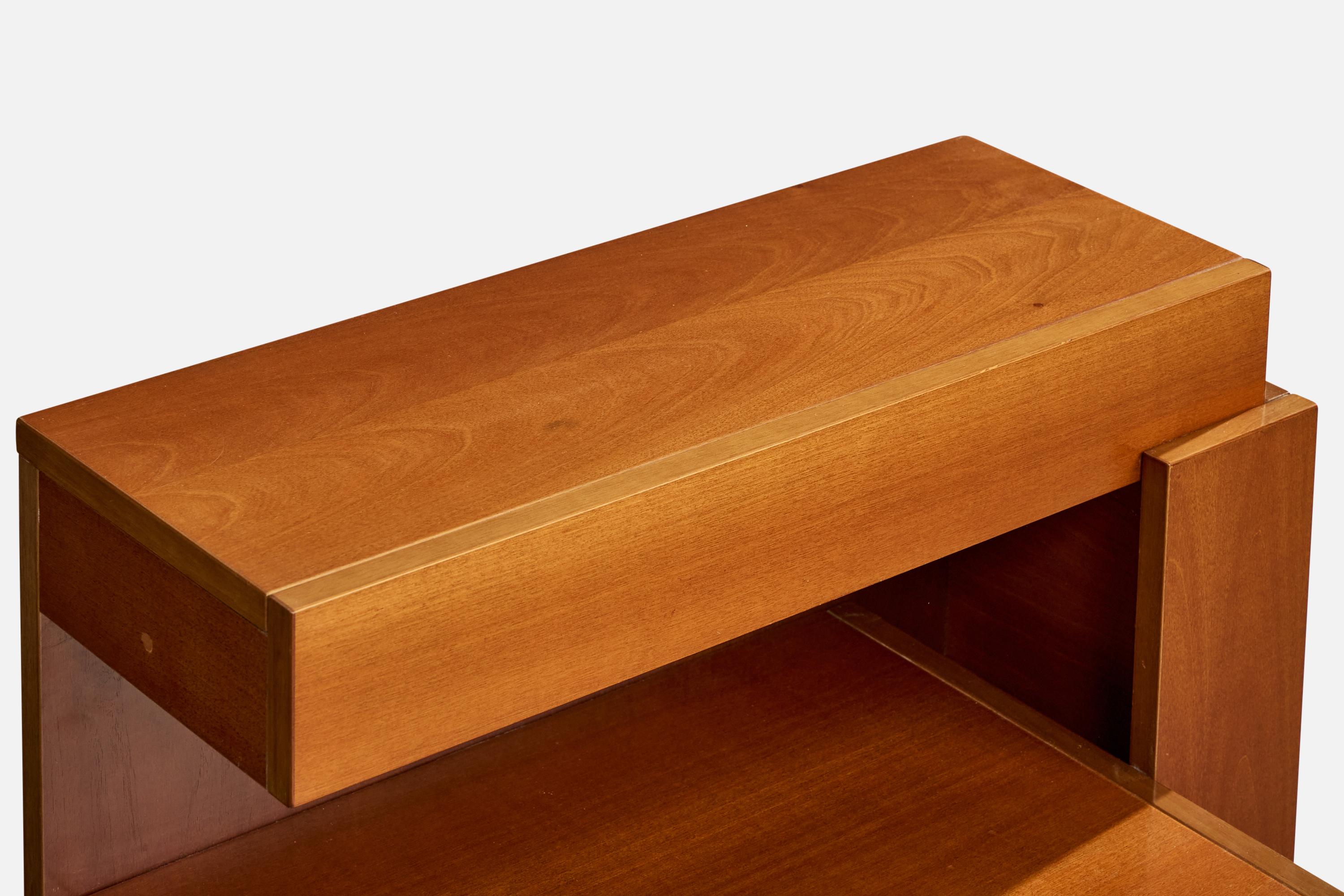 Nello Baroni Attribution, Nightstands, Wood, Metal, Italy, 1960s For Sale 3