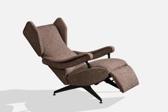 Nello Pini, Lounge Chair, Metal, Fabric, Italy, 1960s