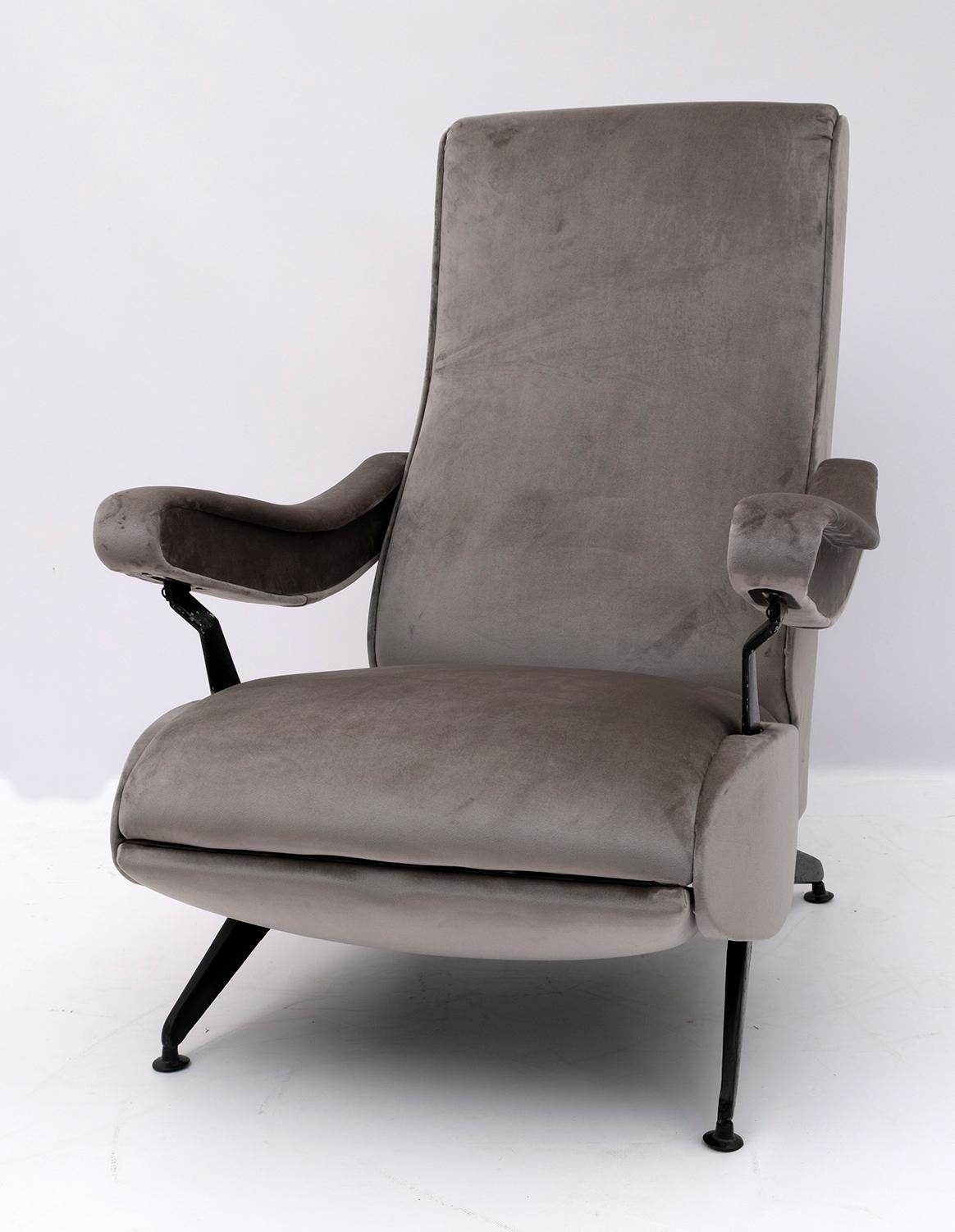 Nello Pini Mid-Century Modern Italian Reclining Armchair for Oscar Gigante 1959 5
