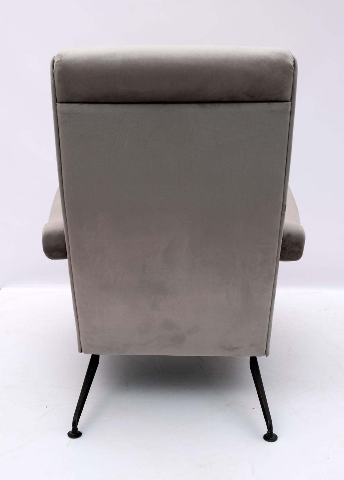 Nello Pini Mid-Century Modern Italian Reclining Armchair for Oscar Gigante 1959 1