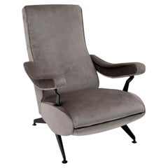 Nello Pini Mid-Century Modern Italian Reclining Armchair for Oscar Gigante 1959