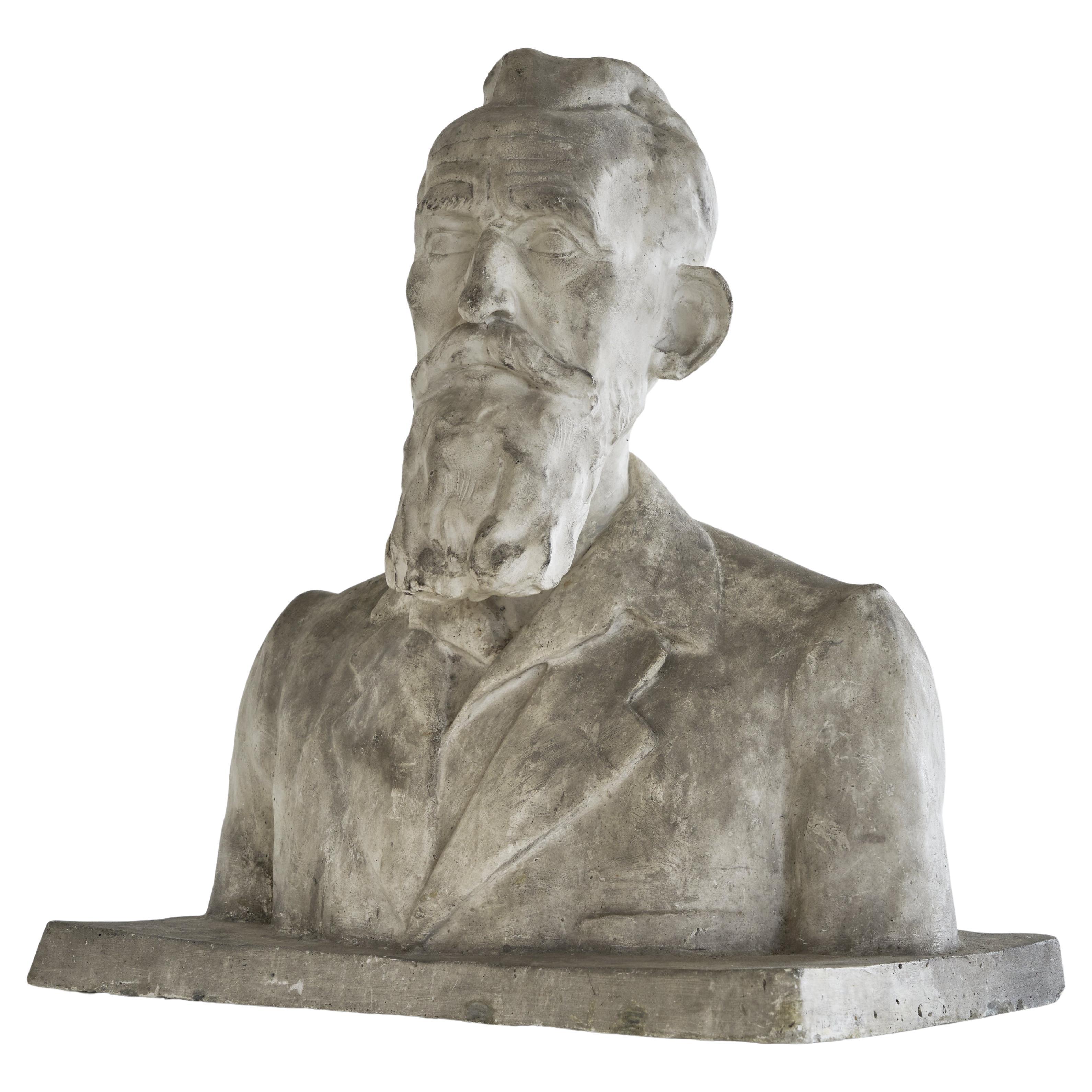 Nelly Pourbaix Bust of a Bearded Man For Sale