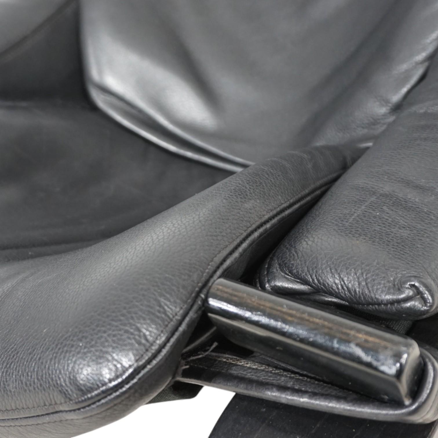 Chaise longue en cuir noir Nelo Kroken par Åke Fribytter, 1970 en vente 3