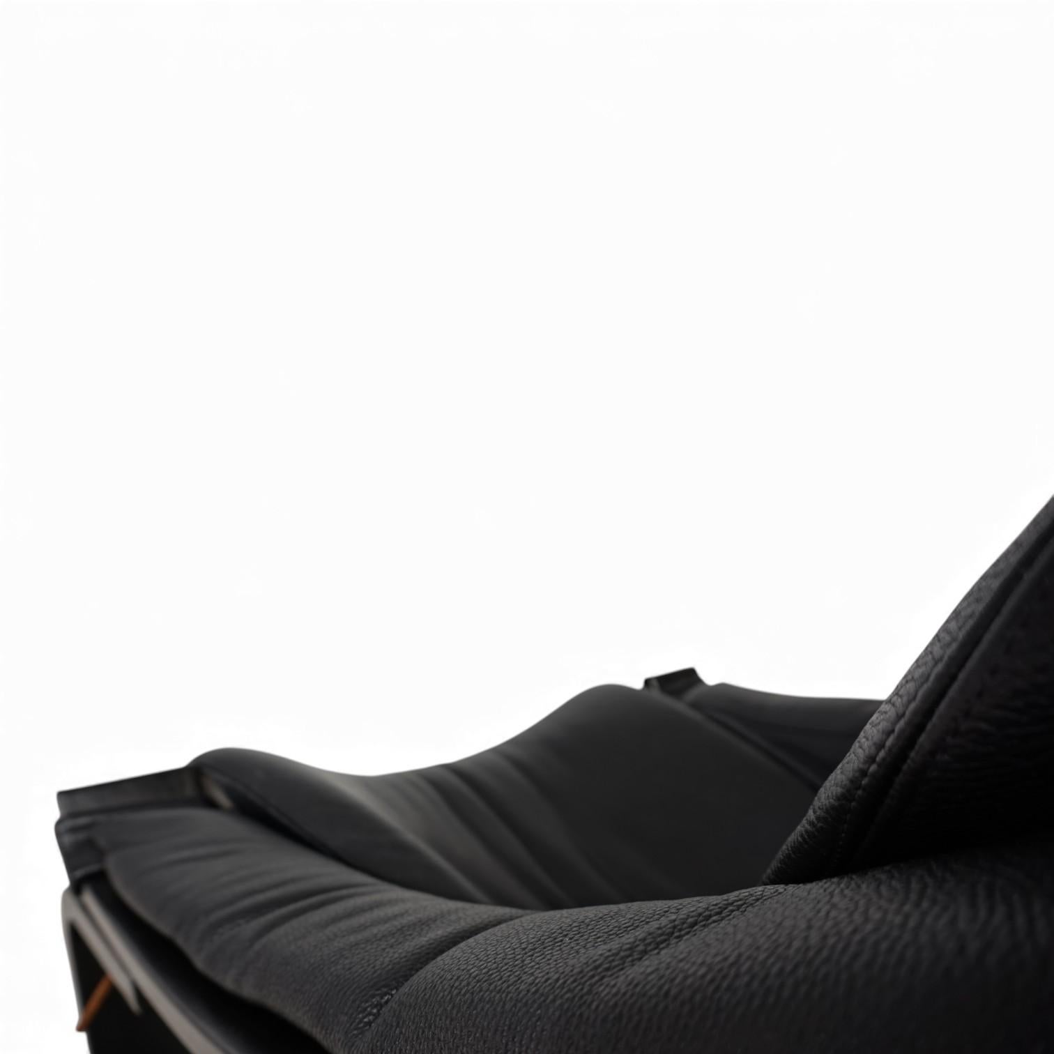 Chaise longue en cuir noir Nelo Kroken par Åke Fribytter, 1970 en vente 12