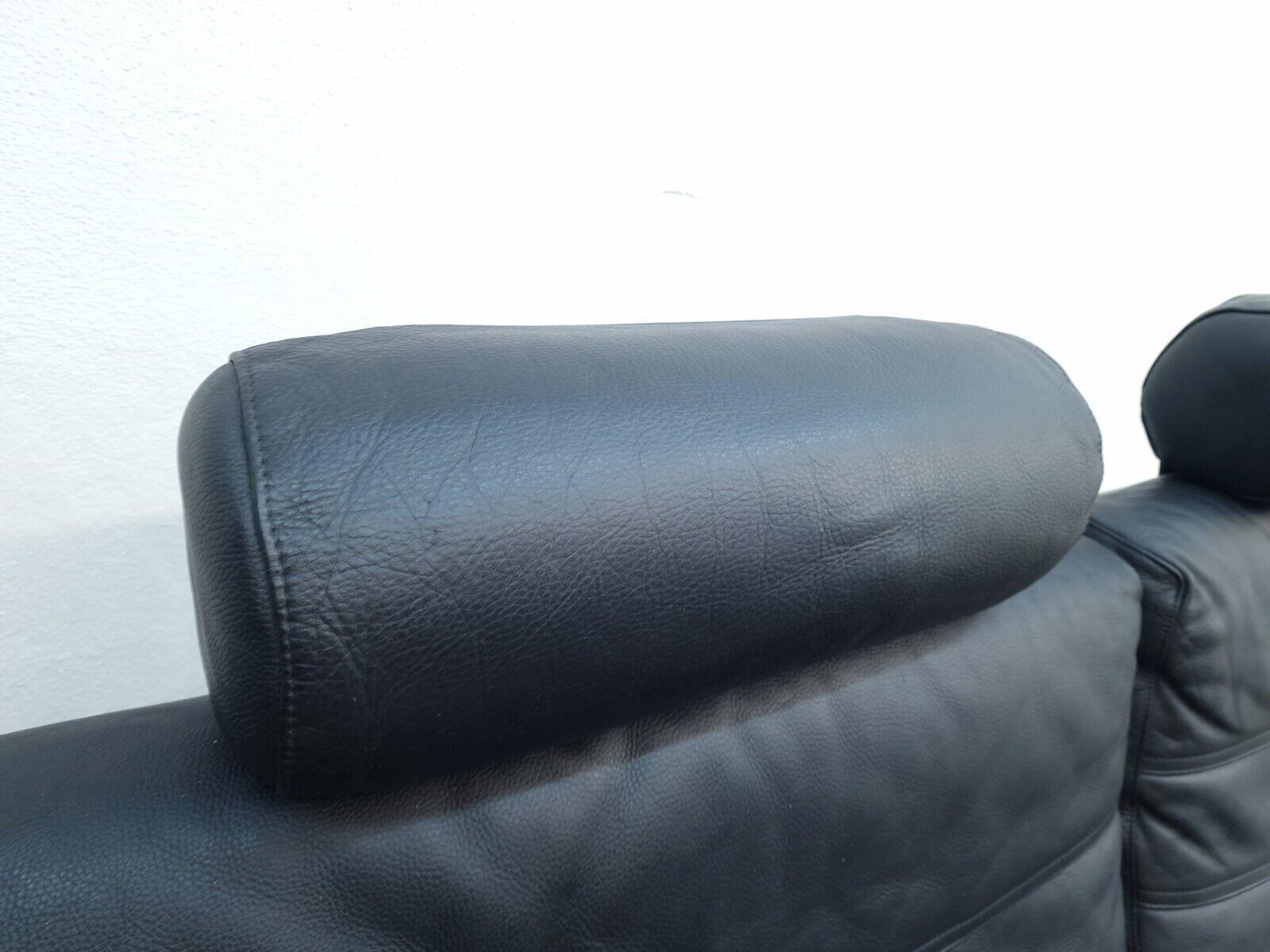 Nelo Kroken Sofa Åke Fribytter Designer Ledersofa Designersofa Canapé en schwarz en vente 3