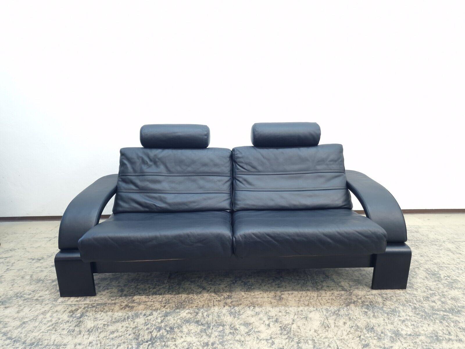 Nelo Kroken Sofa Åke Fribytter Designer Ledersofa Designersofa Canapé en schwarz en vente 4