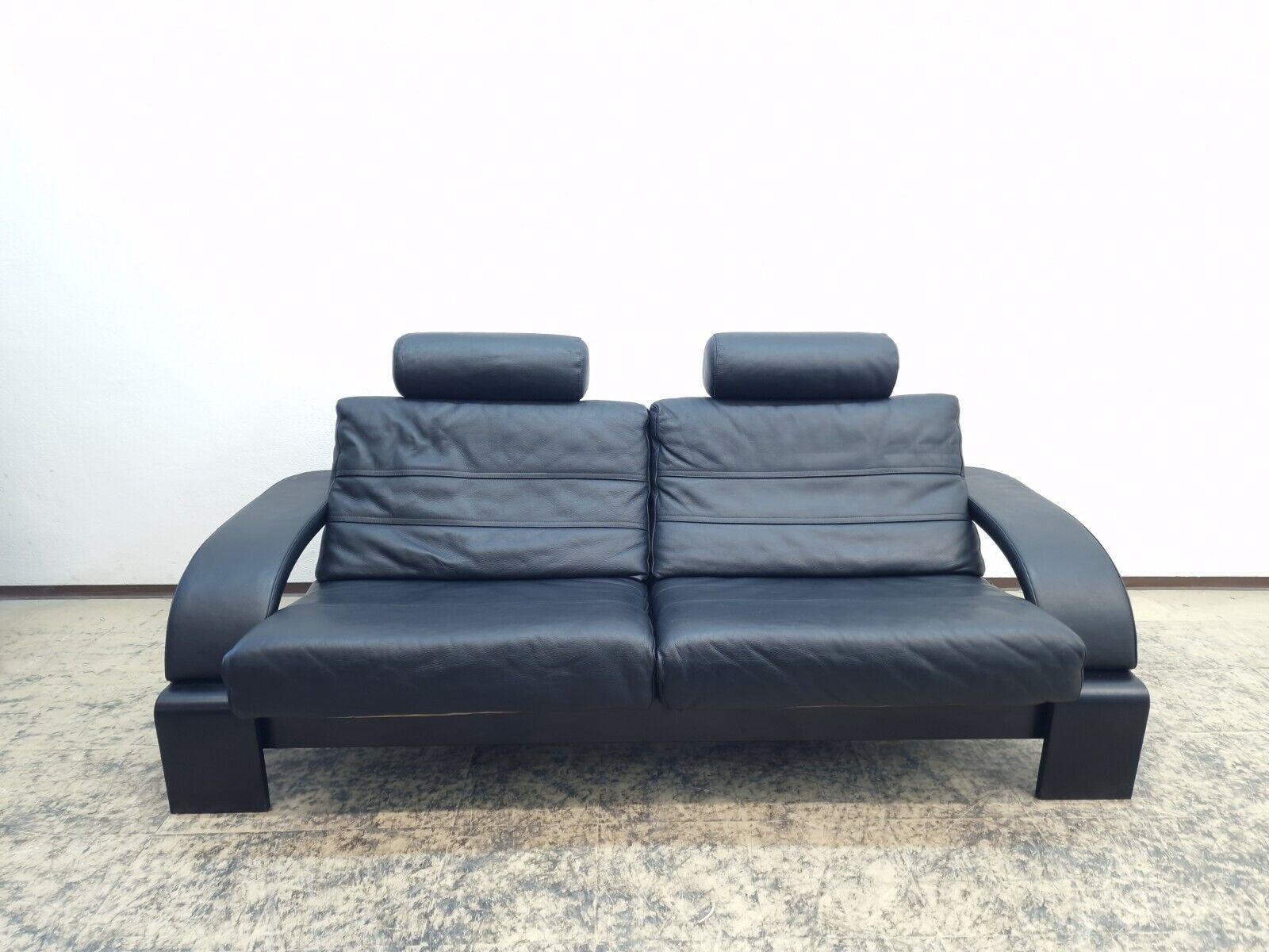 Nelo Kroken Sofa Åke Fribytter Designer Ledersofa Designersofa Canapé en schwarz en vente 6