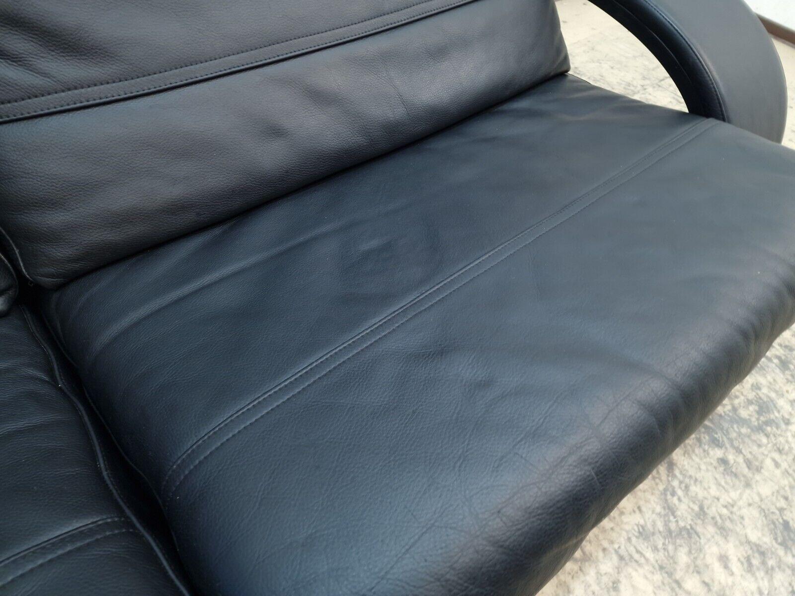 20ième siècle Nelo Kroken Sofa Åke Fribytter Designer Ledersofa Designersofa Canapé en schwarz en vente