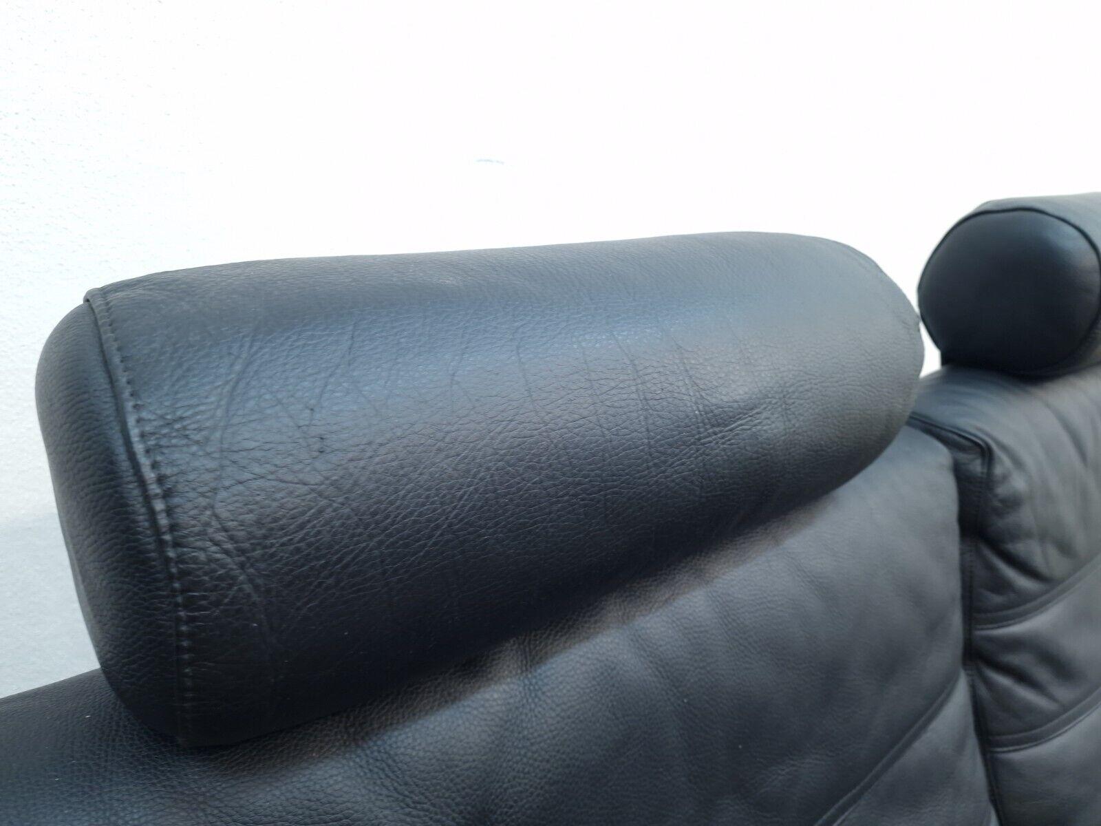 Nelo Kroken Sofa Åke Fribytter Designer Ledersofa Designersofa Canapé en schwarz en vente 2