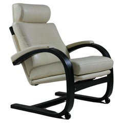 Vintage Nelo Swedish leather recliner armchair by åke fribyter