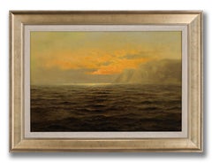Impressionist Seascape Oil Painting on Canvas by Nels Hagerup, Framed