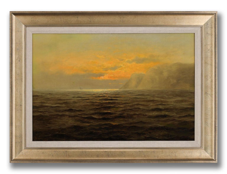 Impressionist Seascape Oil Painting on Canvas by Nels Hagerup, Framed For Sale 1