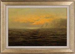 Impressionist Seascape Oil Painting on Canvas by Nels Hagerup, Framed