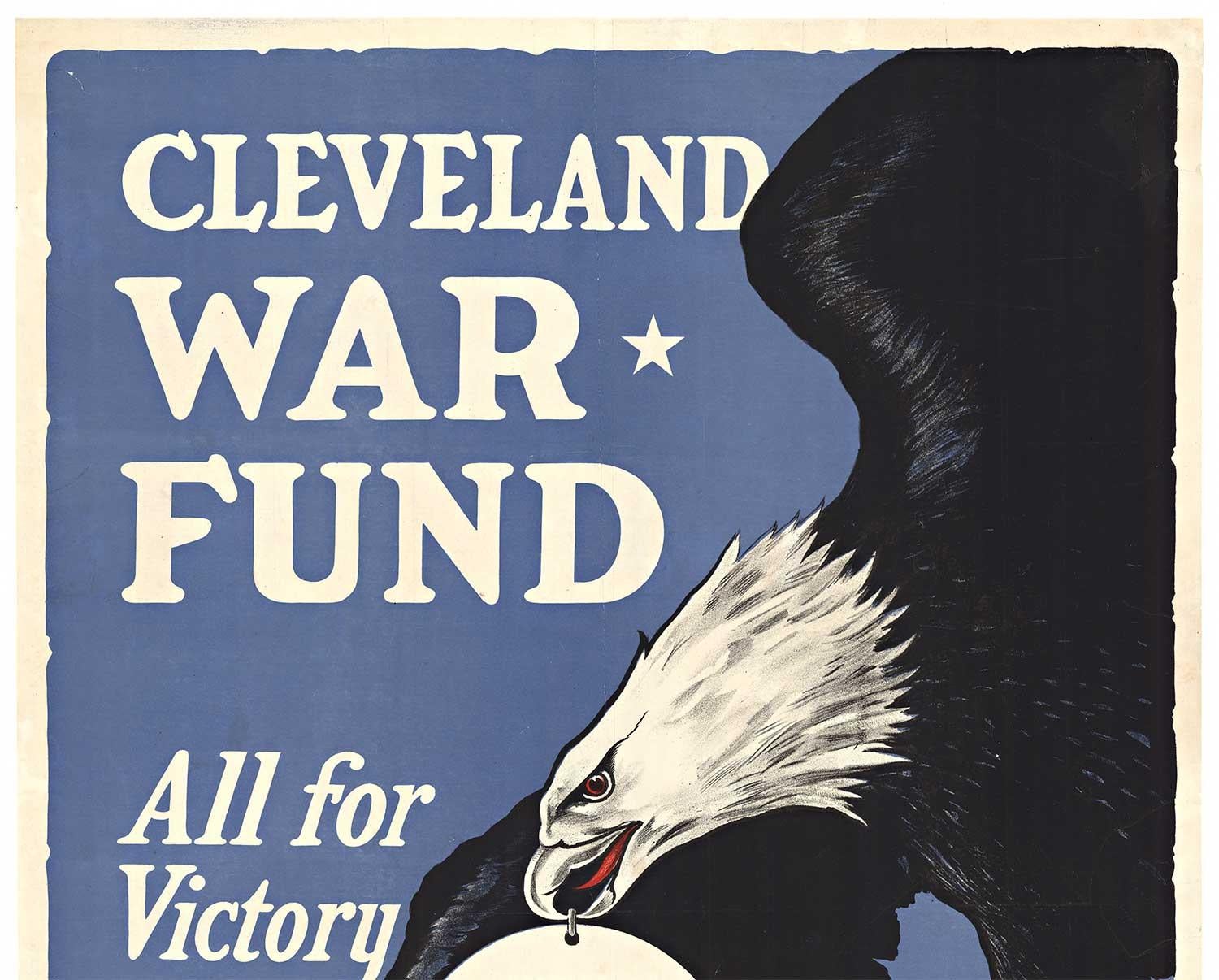 Original 'Cleveland War Fund, All for Victory' vintage lithograph poster - Purple Animal Print by Nelson A Arend