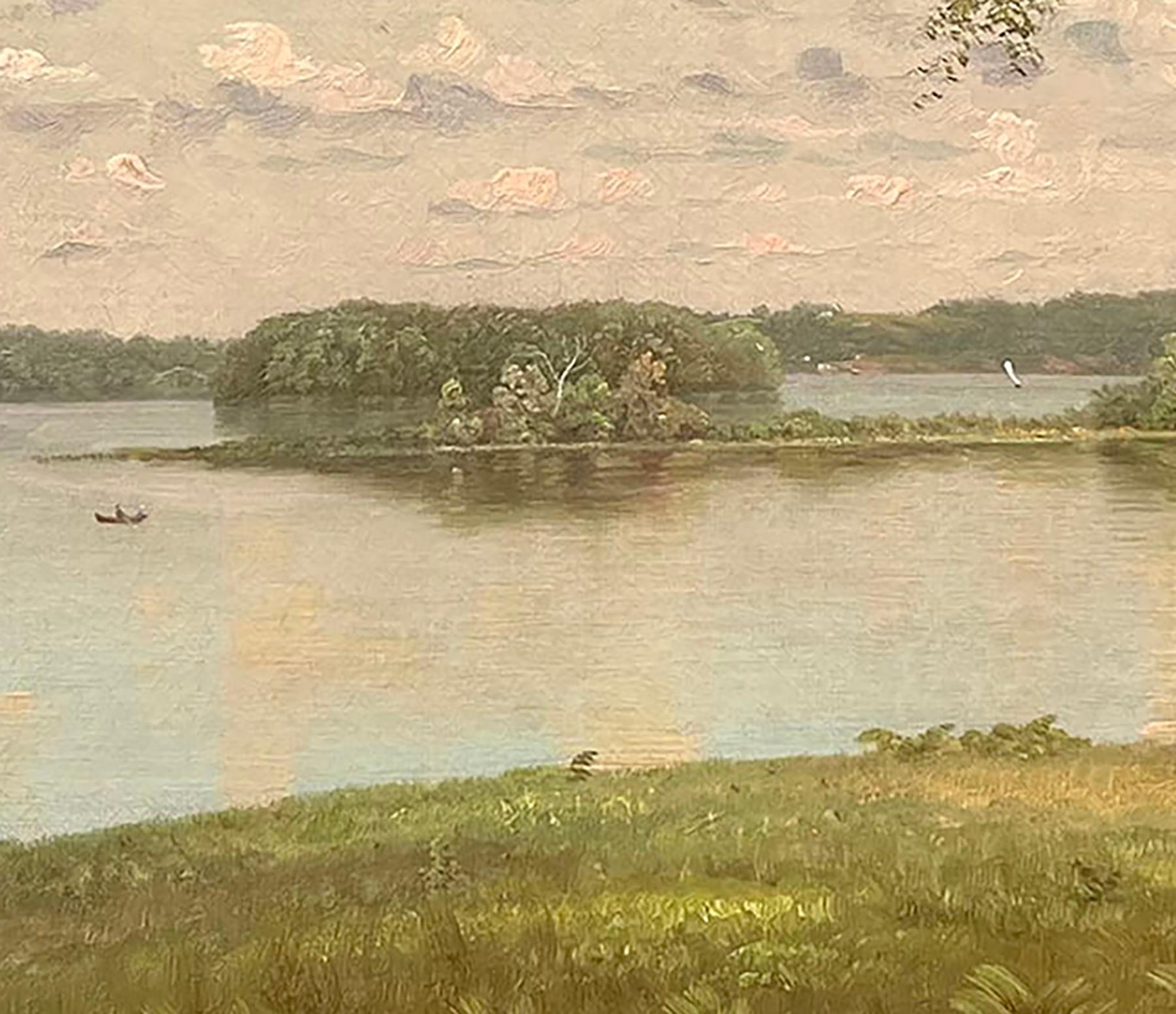 Lago Minnetonka dell'artista della Scuola del Fiume Hudson Nelson Augustus Moore (1824-1902) 1