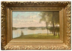 Lago Minnetonka dell'artista della Scuola del Fiume Hudson Nelson Augustus Moore (1824-1902)