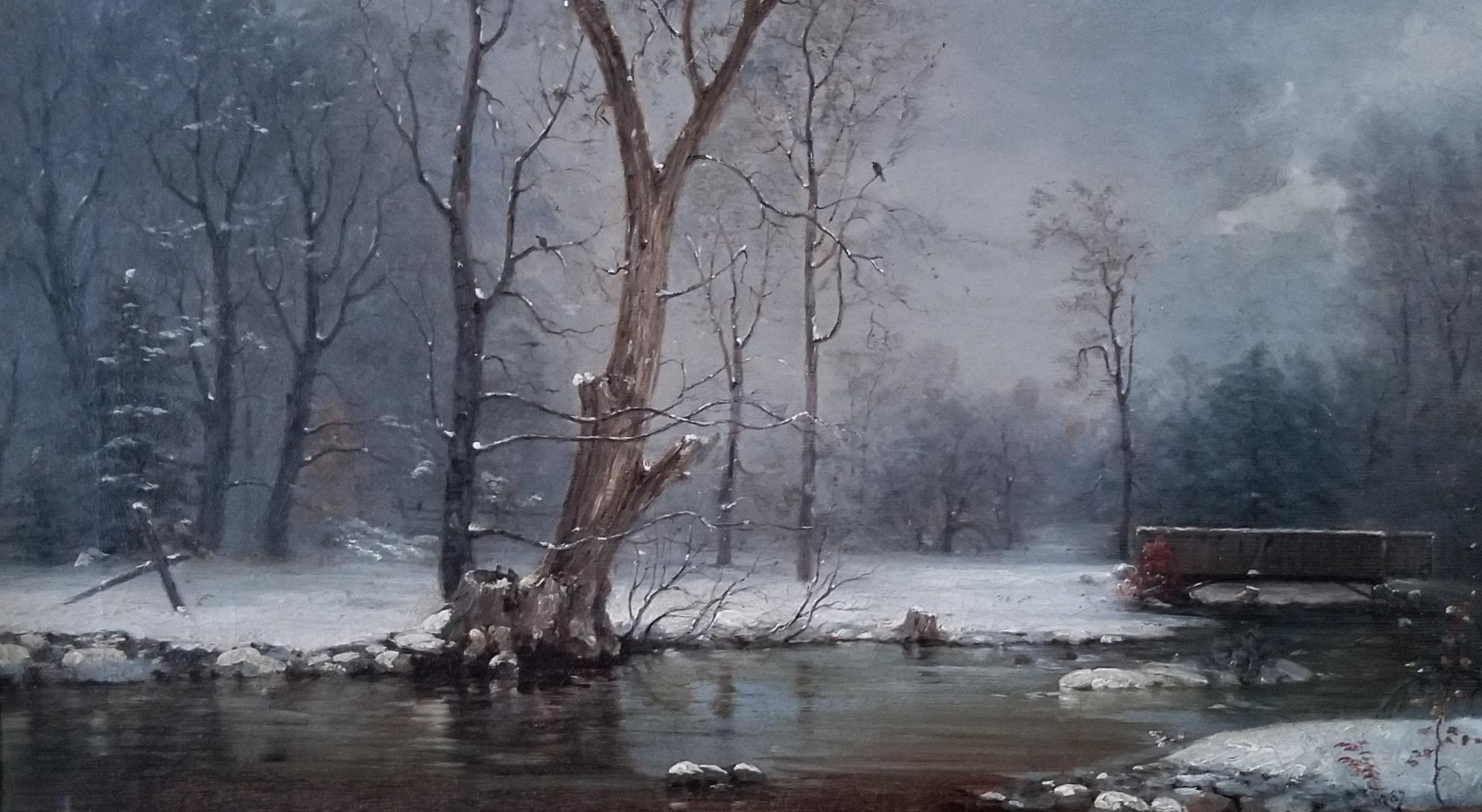 Nelson Augustus Moore Landscape Painting - River in Winter
