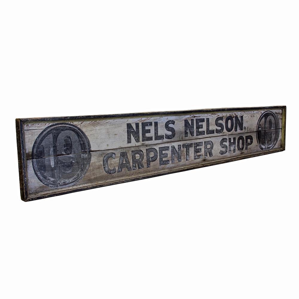 Rustic Nelson Carpentry Sign For Sale