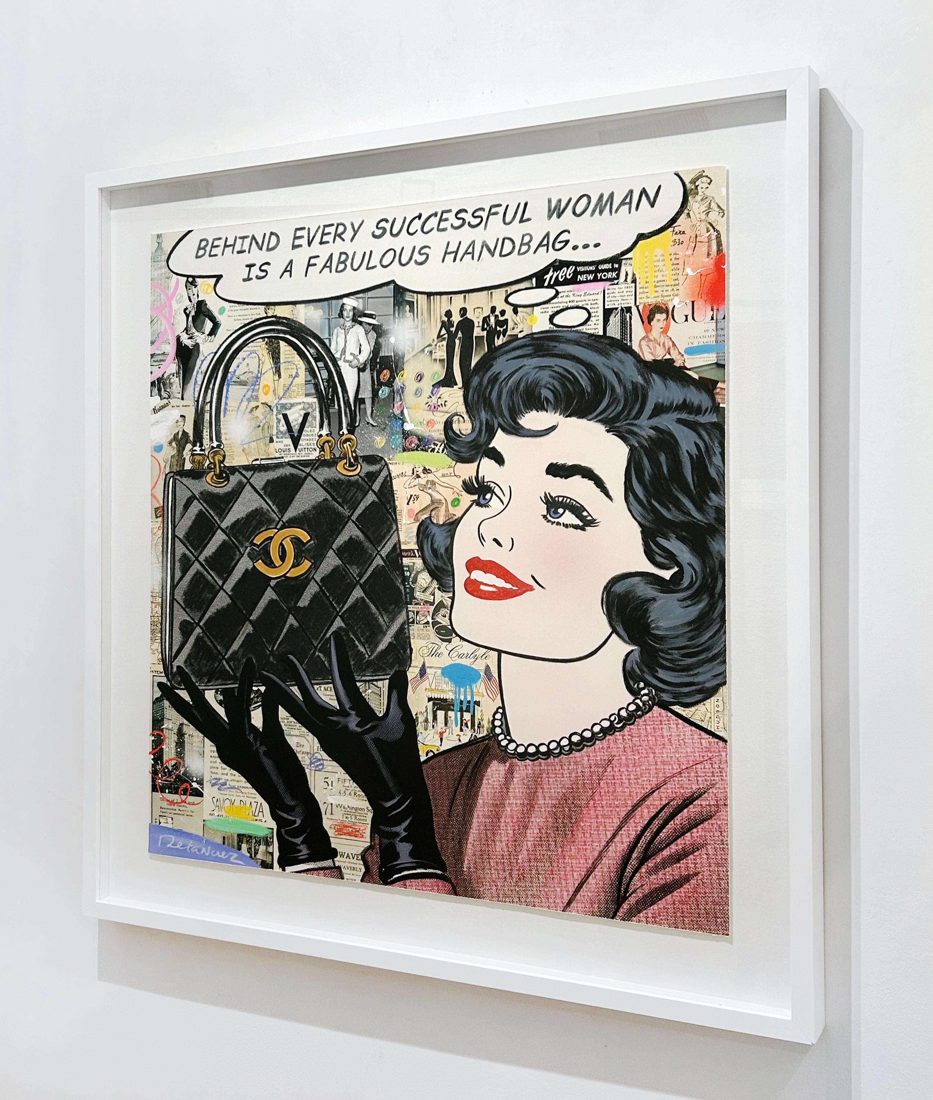 Artist:  De La Nuez, Nelson
Title:  All About The Bag 
Date:  2024
Medium:  Mixed Media
Unframed Dimensions:  37