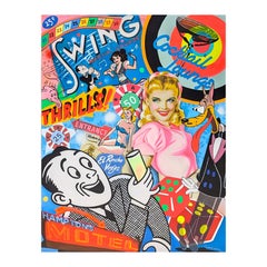 "Happy Hour" Original Contemporary Colorful Pop Art Mixed Media Artwork