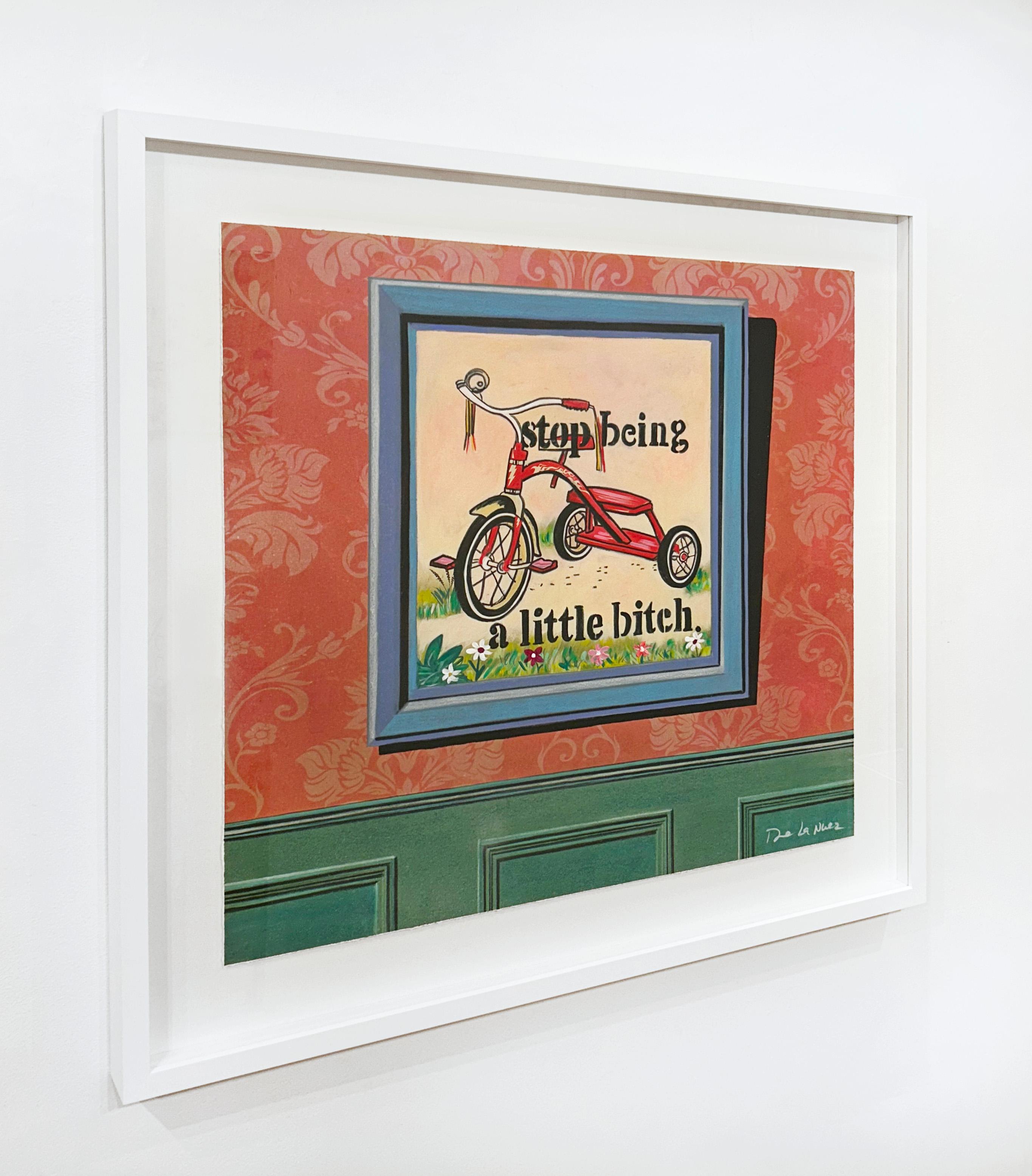 Künstler:  De La Nuez, Nelson
Titel:  Kleine Schlampe
Datum:  2025
Medium:  Acryl und gemischte Medien auf Papier
Gerahmt Abmessungen:  38.75