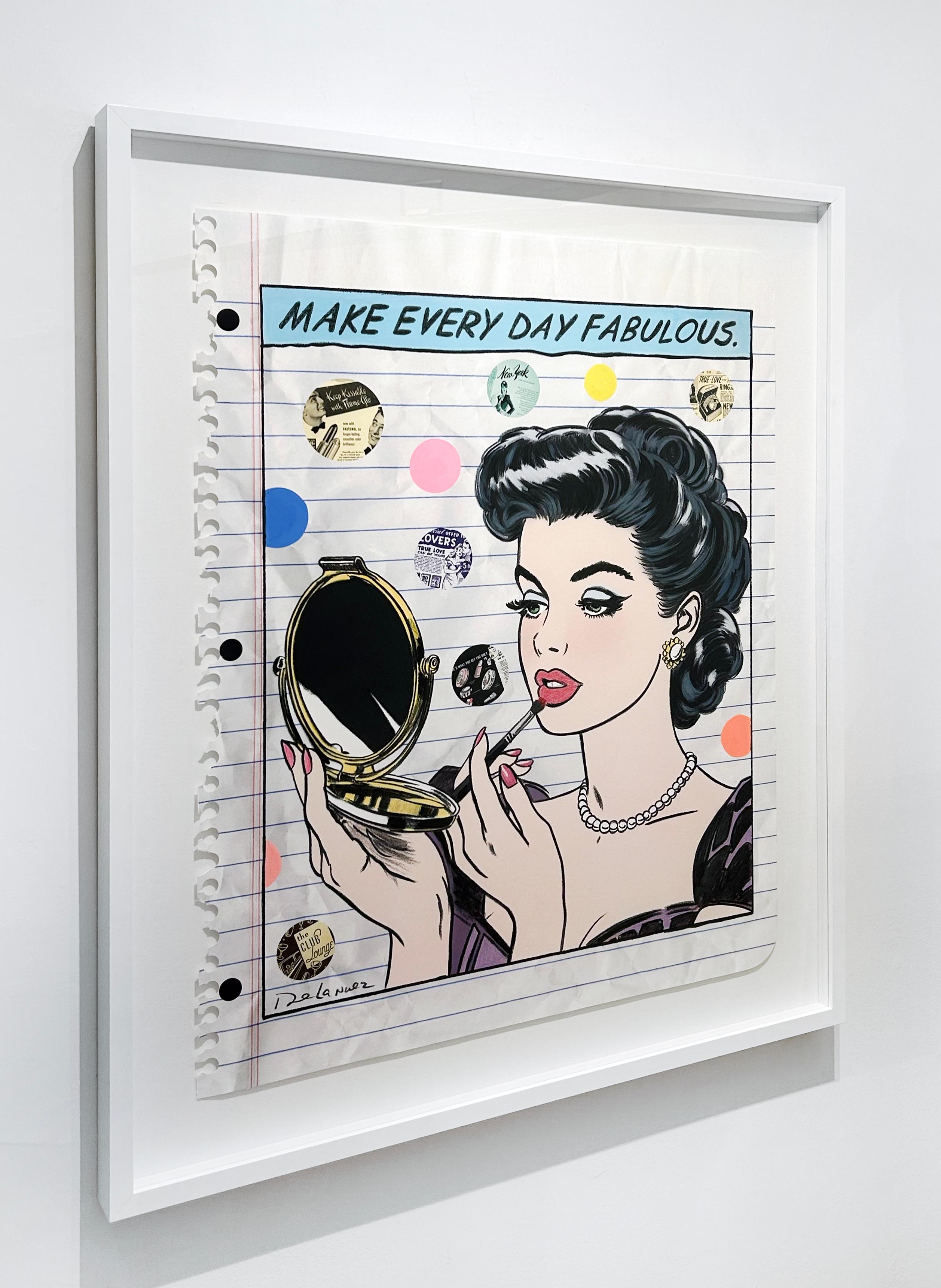 Artist:  De La Nuez, Nelson
Title:  Live Fabulous
Date:  2024
Medium:  Mixed Media, acrylic and oil on paper
Unframed Dimensions:  42