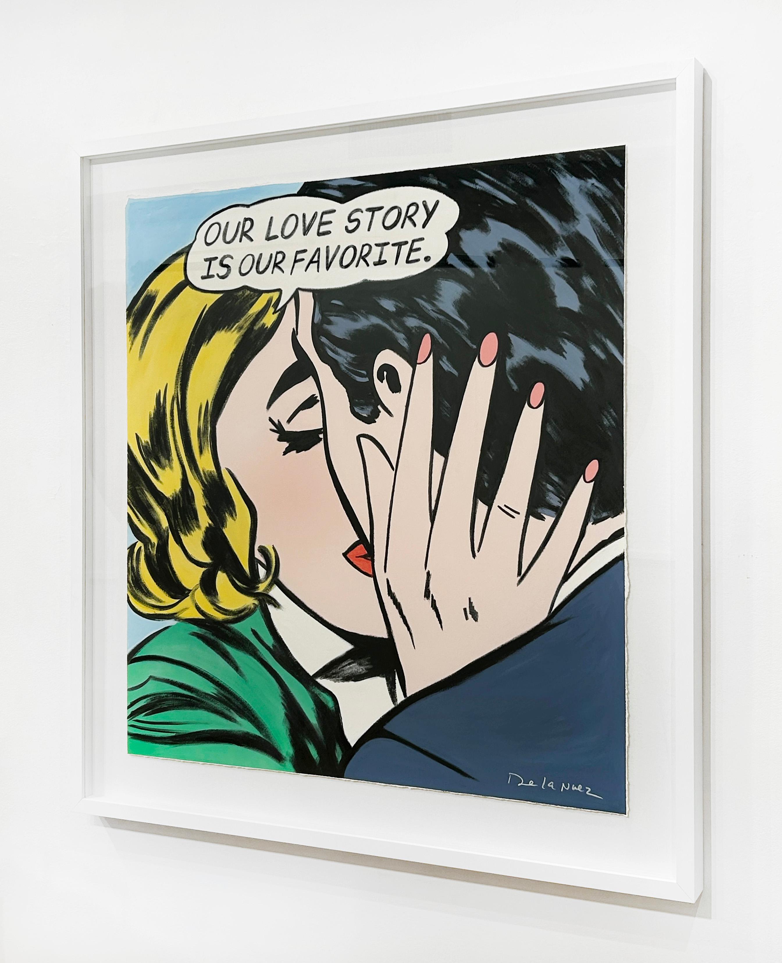 Artista:  De La Nuez, Nelson
Título:  Historia de amor
Serie:  Bocetos
Date:  2025
Medio:  Serigrafía con acrílico aplicado a mano
Enmarcado Dimensiones:  46