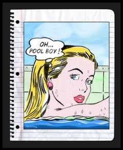 Nelson De La Nuez High Maintenance (Pool Boy) Mixed Media Oil Pastel Sketch
